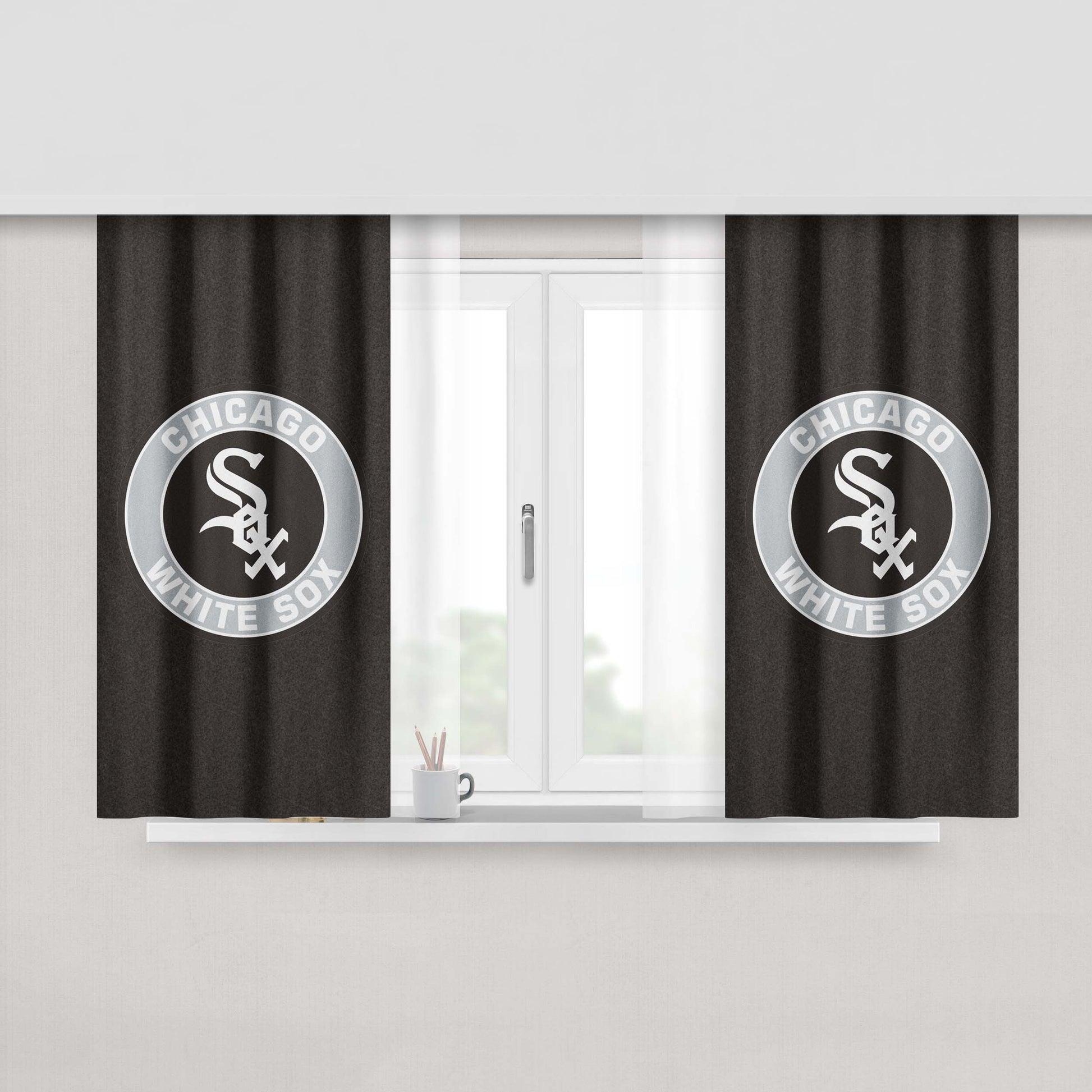 Chicago White Sox Mug Peach Skin Window Curtains