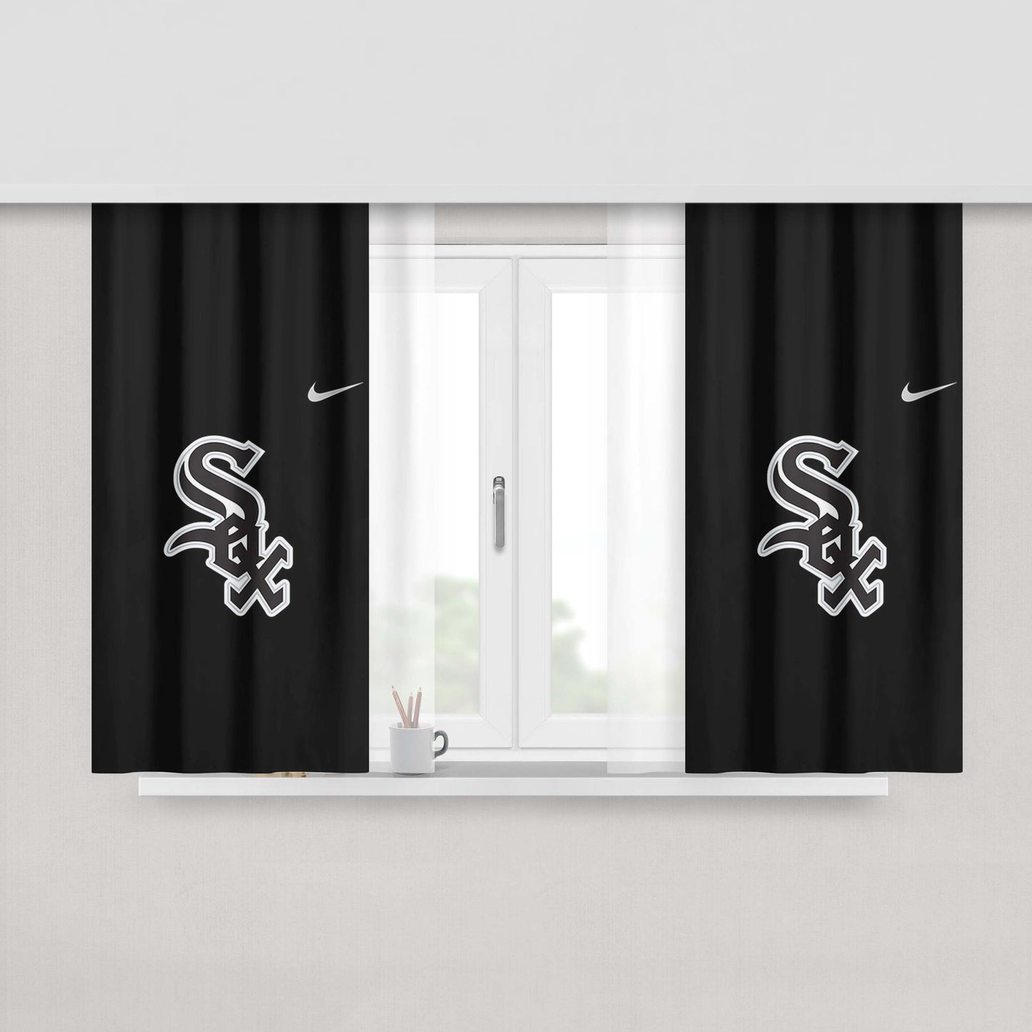 Chicago White Sox Nike Logo Peach Skin Window Curtains