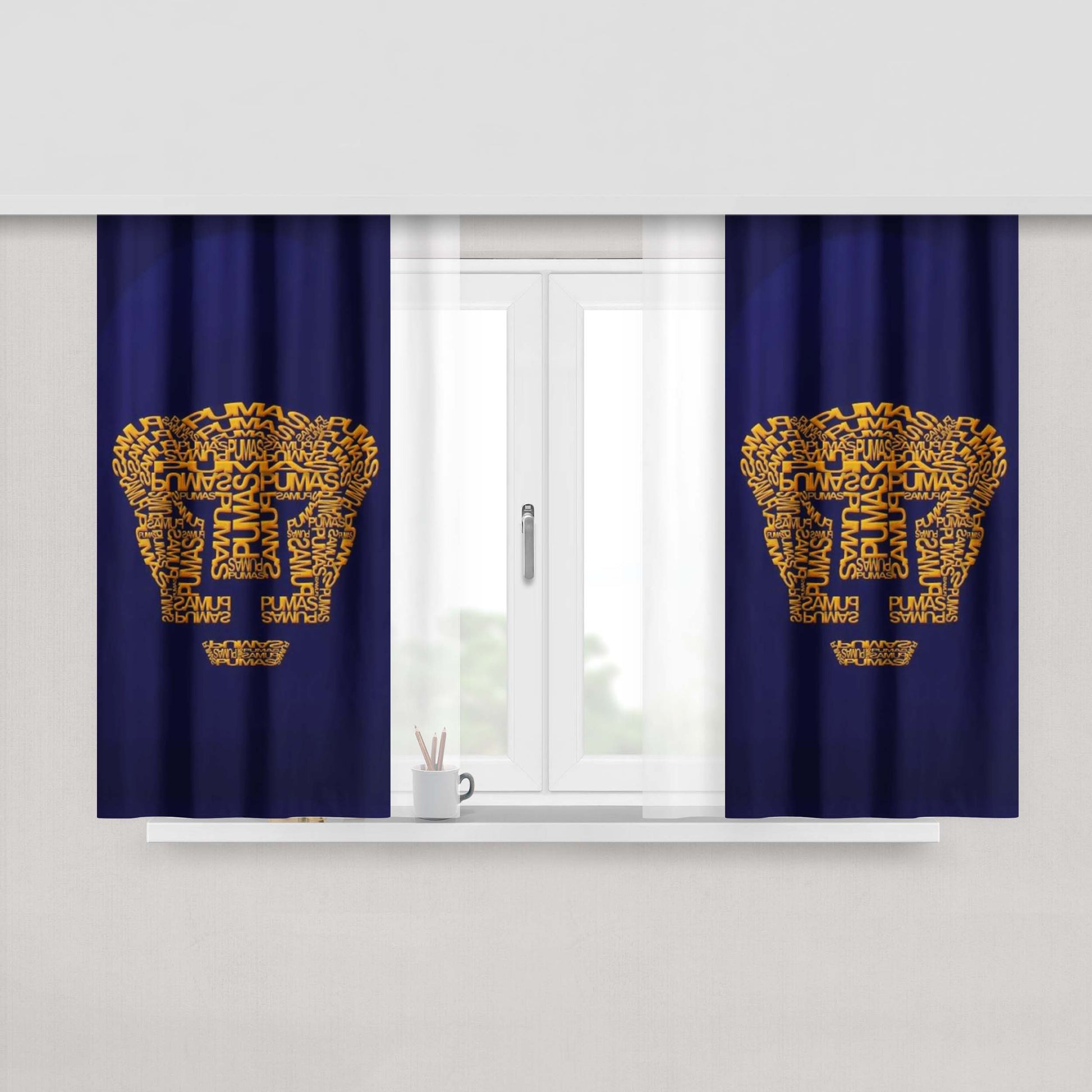 Club Universidad Pumas Unam Peach Skin Window Curtains