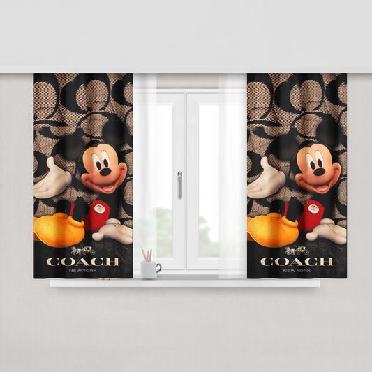 Coach Mickey Mouse Peach Skin Window Curtains