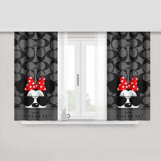 Coach New York Disney Mickey Mouse Peach Skin Window Curtains