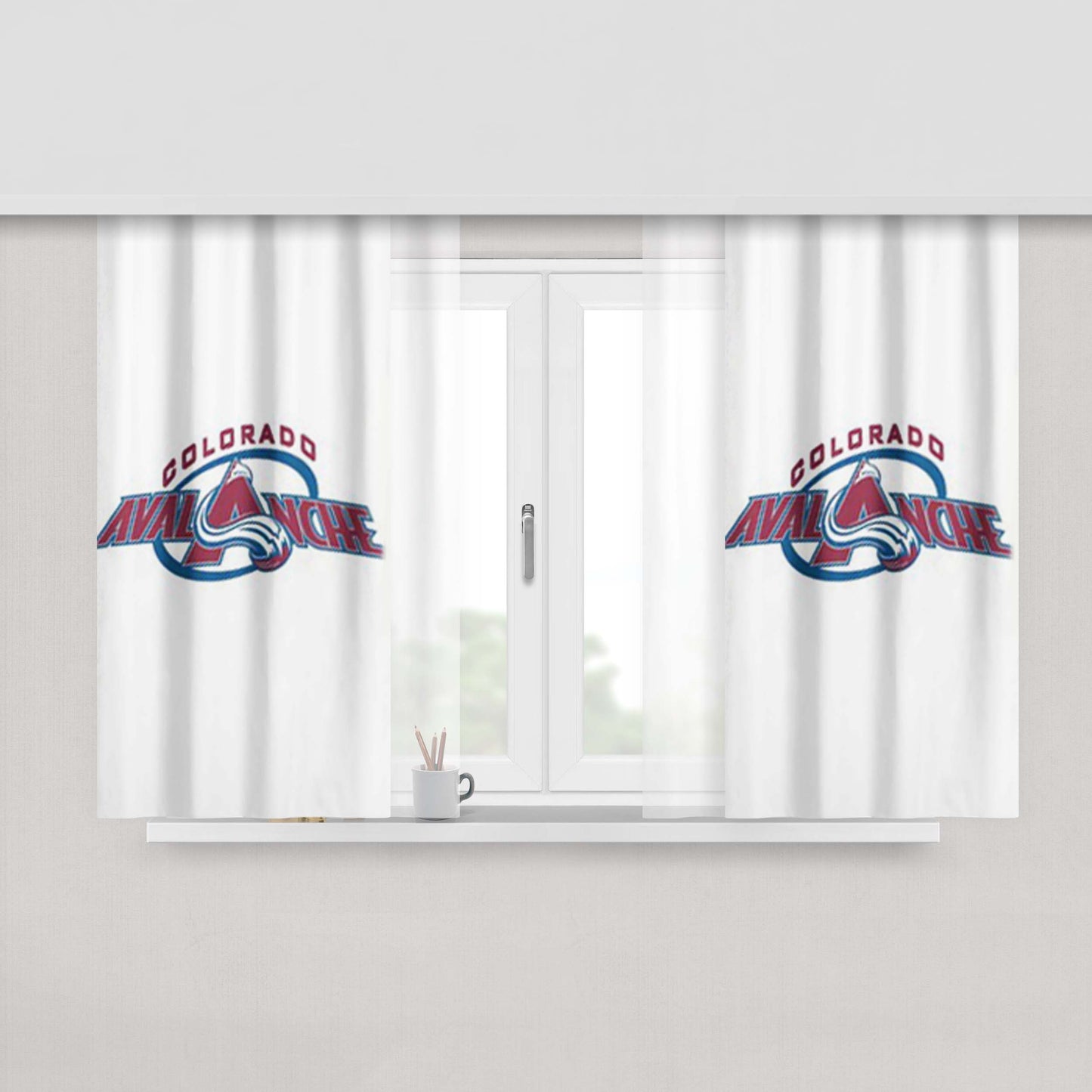 Colorado Avalanche 2 Peach Skin Window Curtains
