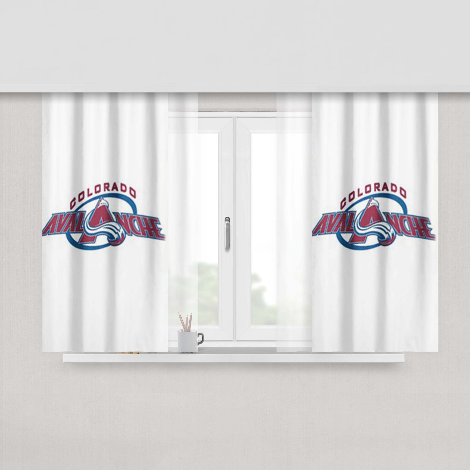 Colorado Avalanche 2 Peach Skin Window Curtains