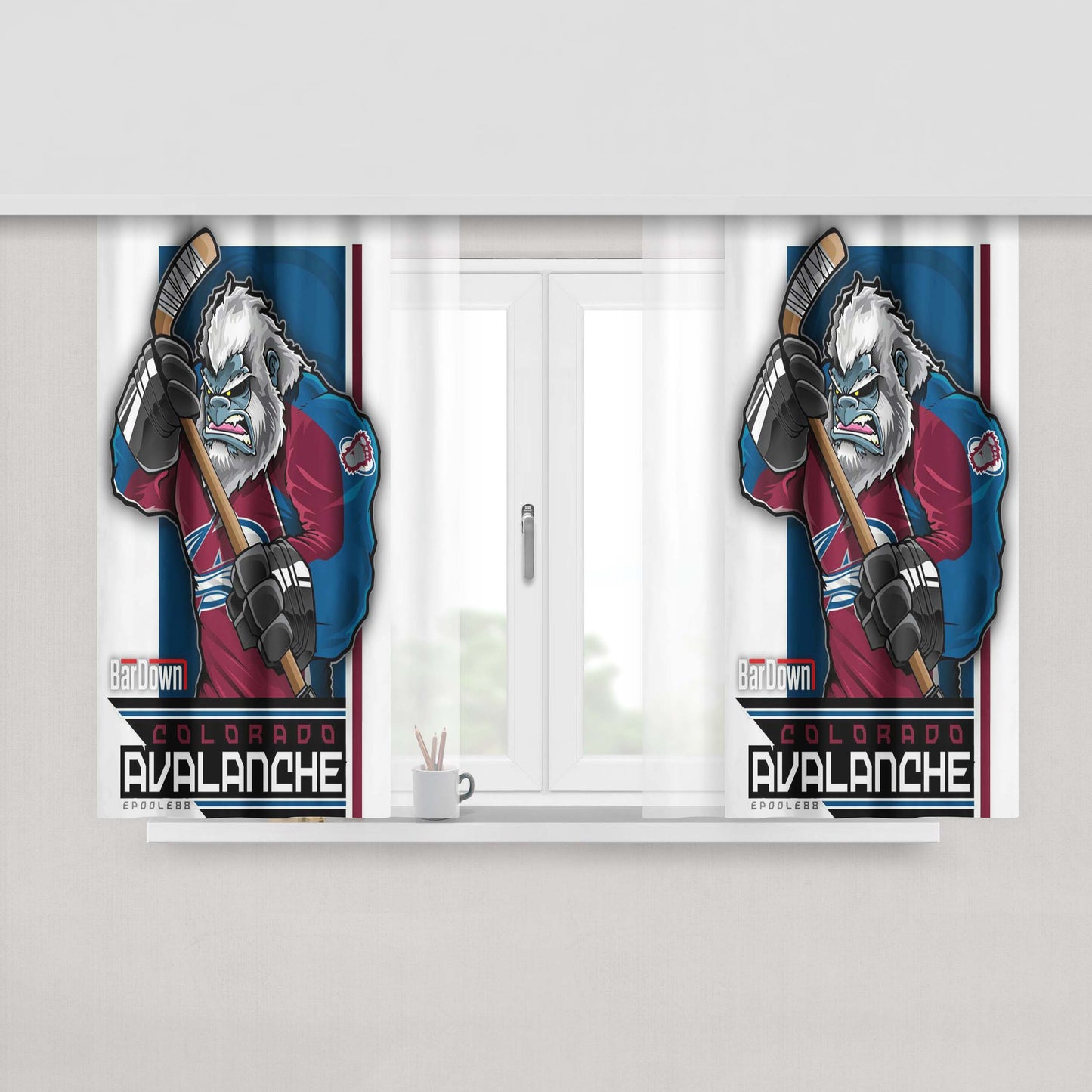 Colorado Avalanche Hockey Peach Skin Window Curtains