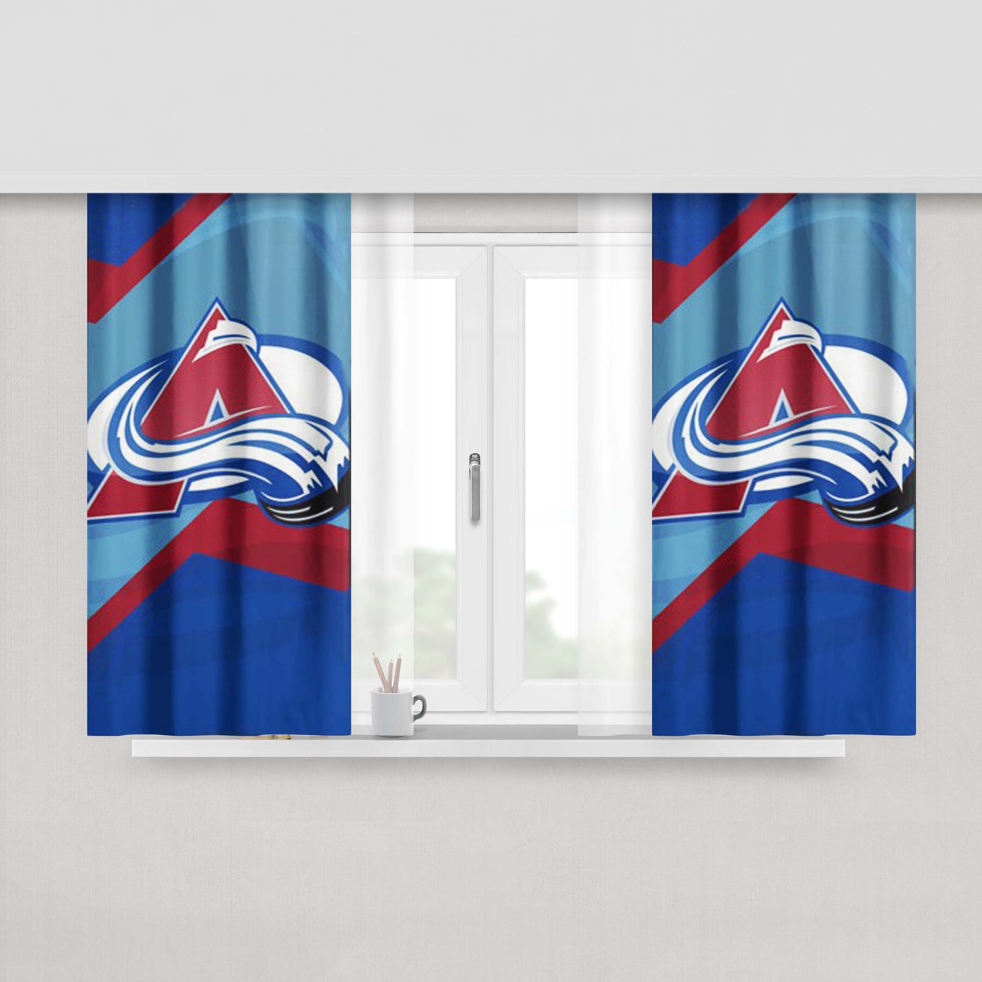 Colorado Avalanche Sport Peach Skin Window Curtains
