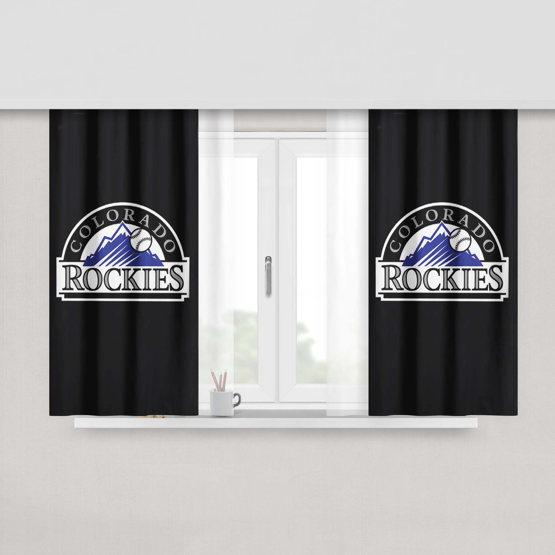 Colorado Rockies 4 Peach Skin Window Curtains