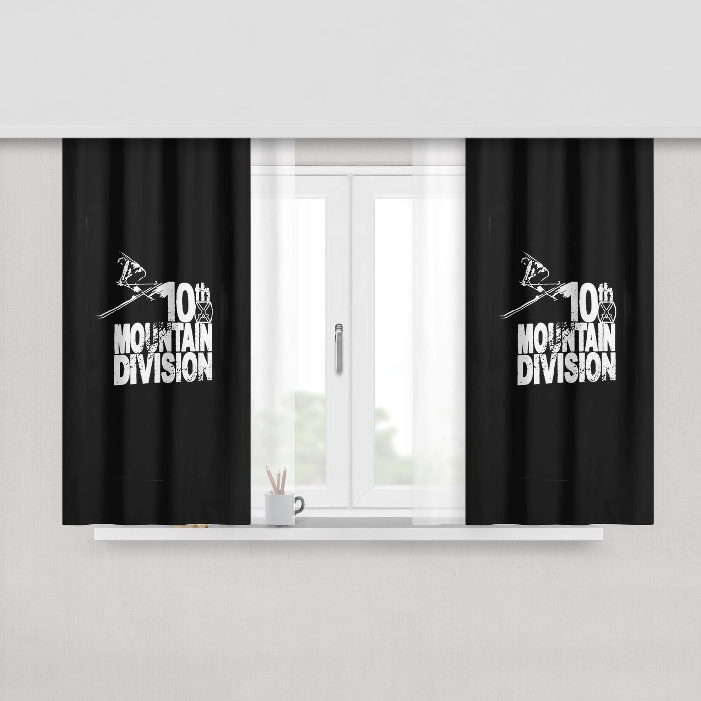 Colorado Ski History 10Th Mountain Division World War Peach Skin Window Curtains