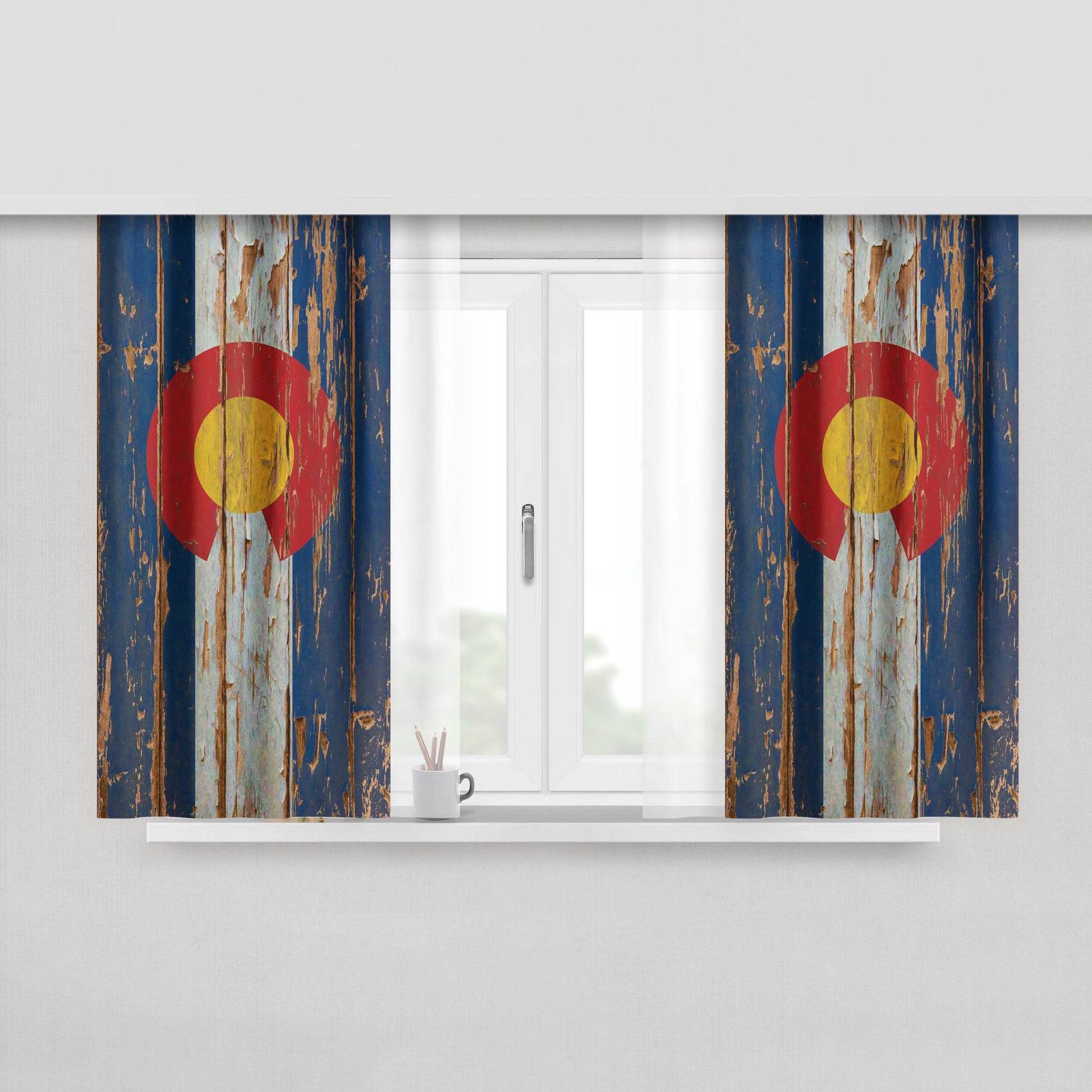 Colorado State Flag Peach Skin Window Curtains