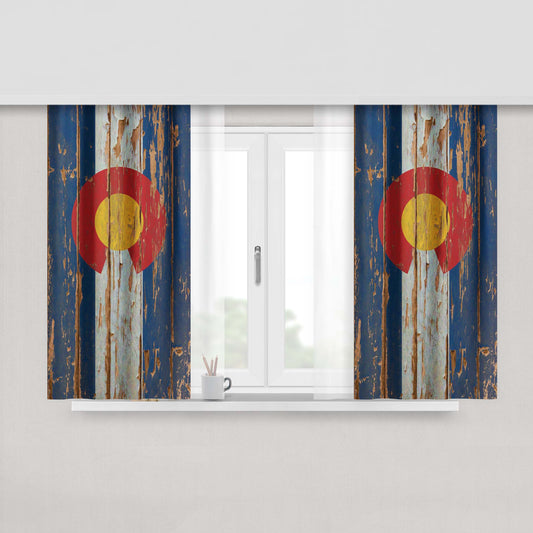 Colorado State Flag Peach Skin Window Curtains