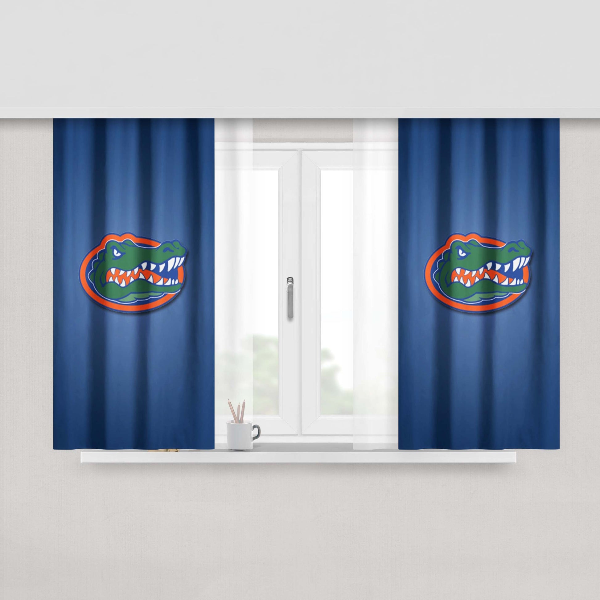 Crocodile Florida Football Peach Skin Window Curtains
