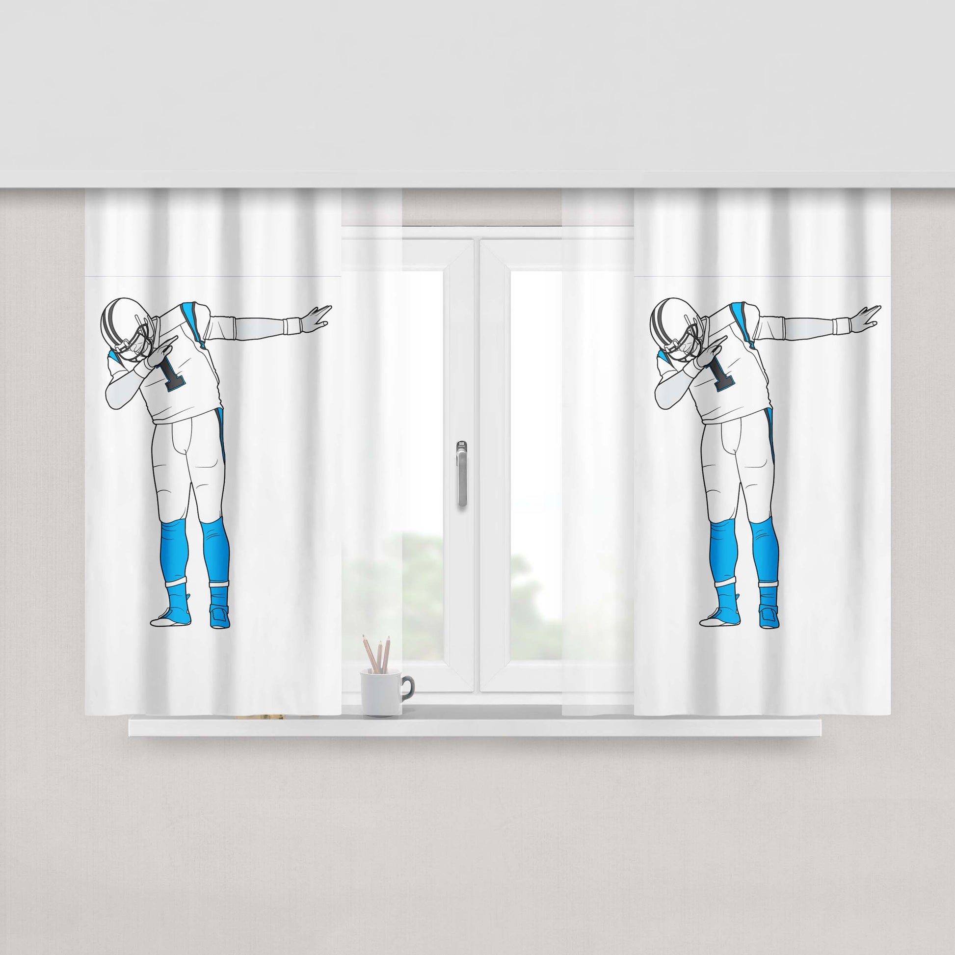 Dab Cam Newton Cartoon Peach Skin Window Curtains