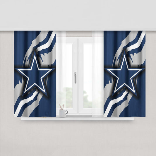 Dallas Cowbo Peach Skin Window Curtains