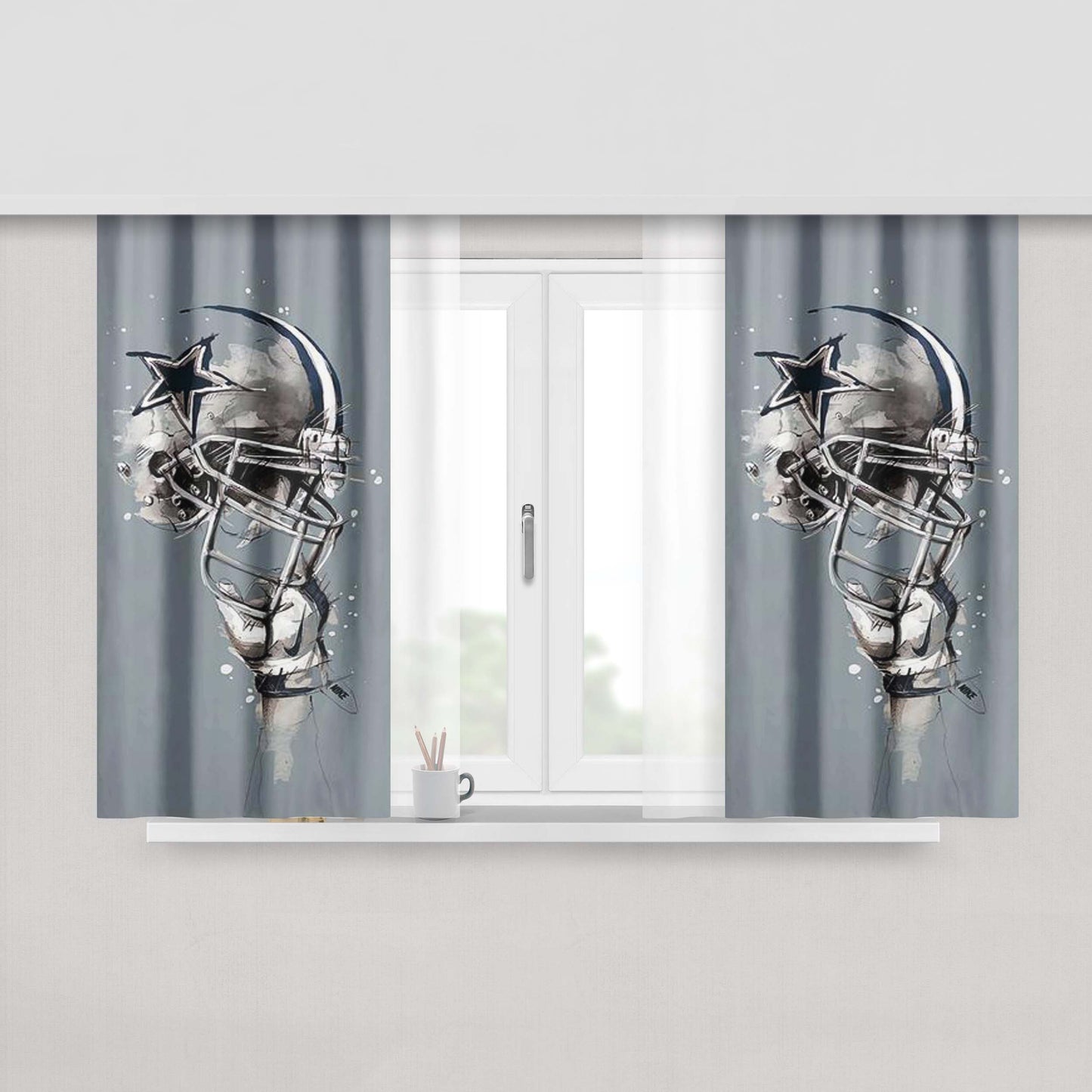 Dallas Cowboy Stuff Peach Skin Window Curtains