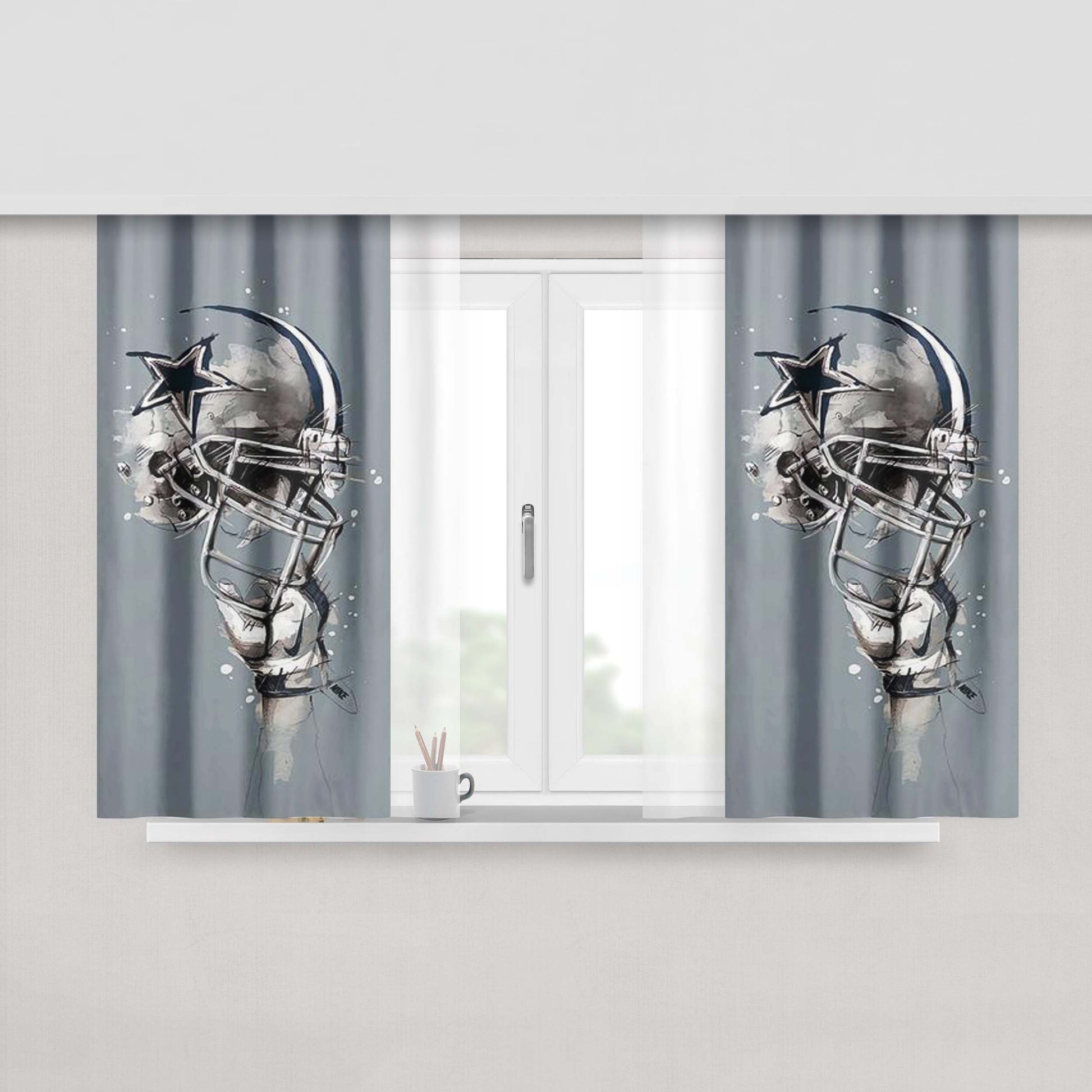 Dallas Cowboy Stuff Peach Skin Window Curtains