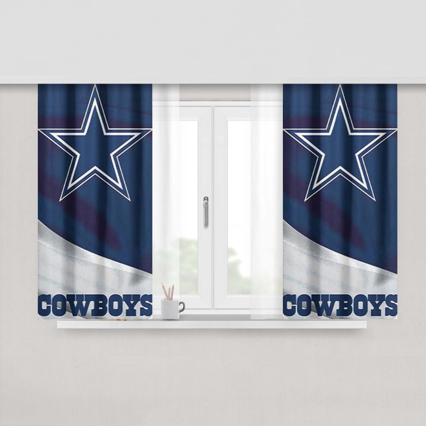 Dallas Cowboys 3 Peach Skin Window Curtains