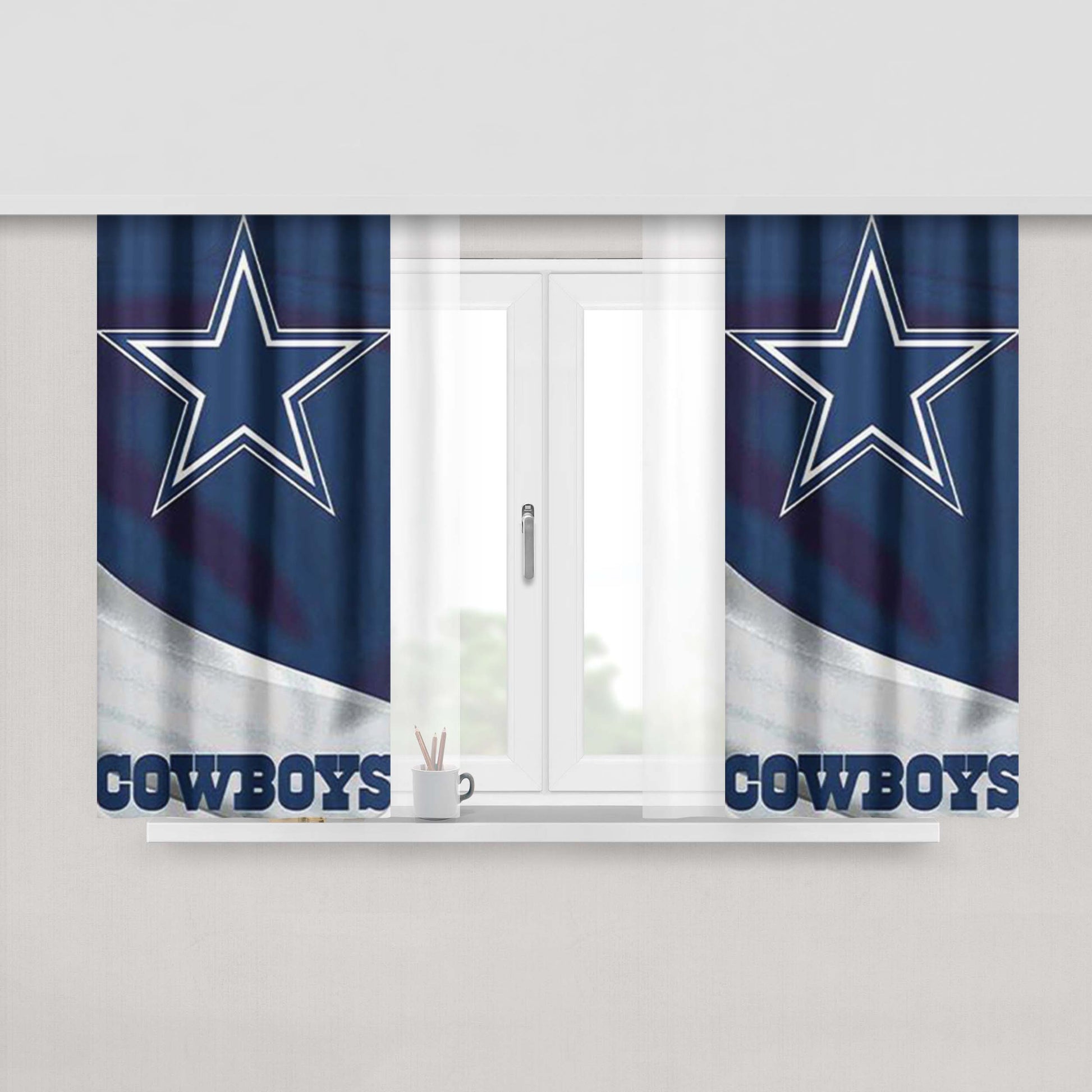 Dallas Cowboys 3 Peach Skin Window Curtains
