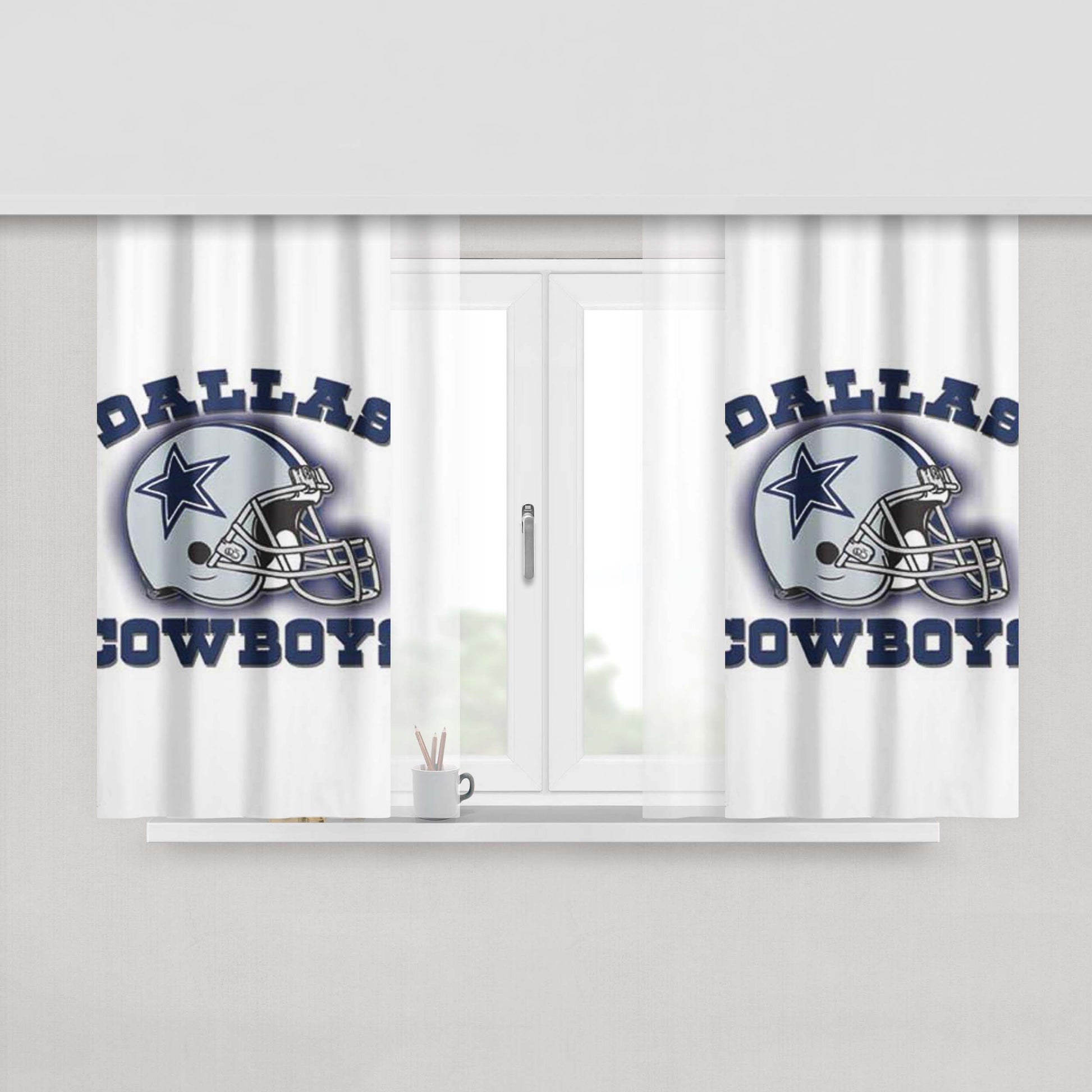 Dallas Cowboys Classic Logo Peach Skin Window Curtains