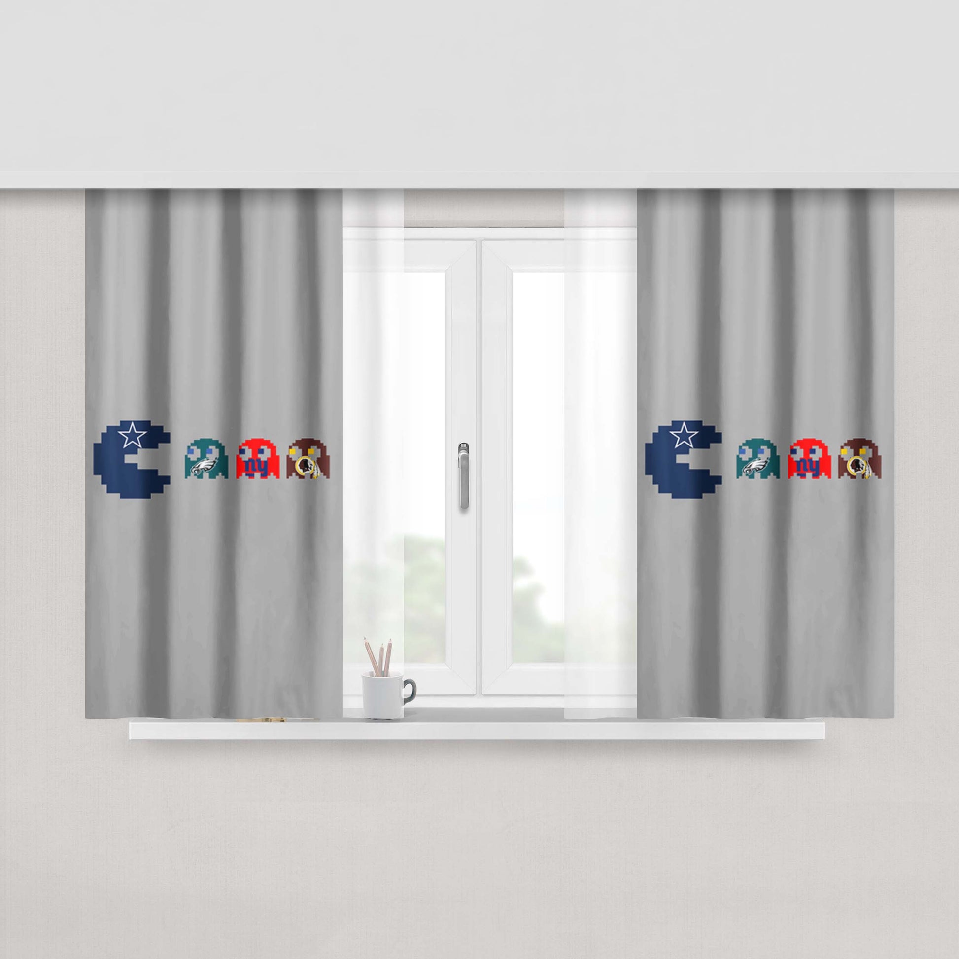 Dallas Cowboys Eating The Nfc Peach Skin Window Curtains