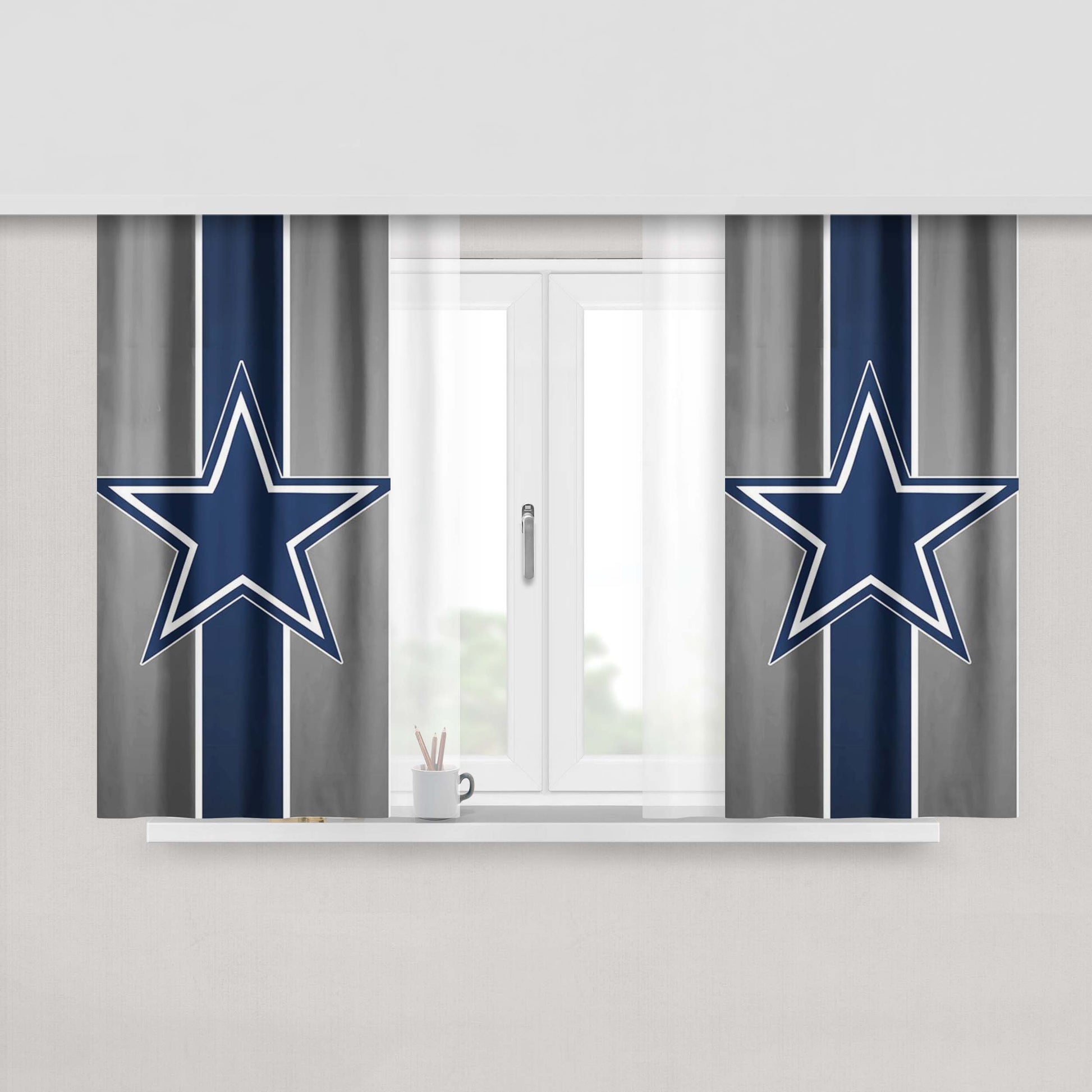 Dallas Cowboys Flag Peach Skin Window Curtains
