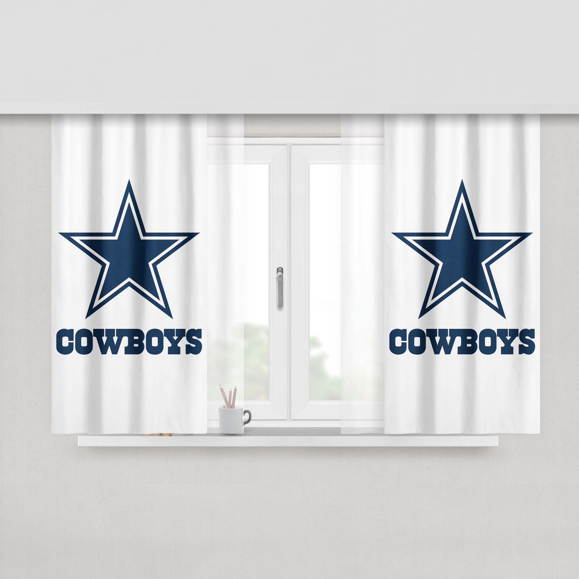 Dallas Cowboys Football Logo Peach Skin Window Curtains
