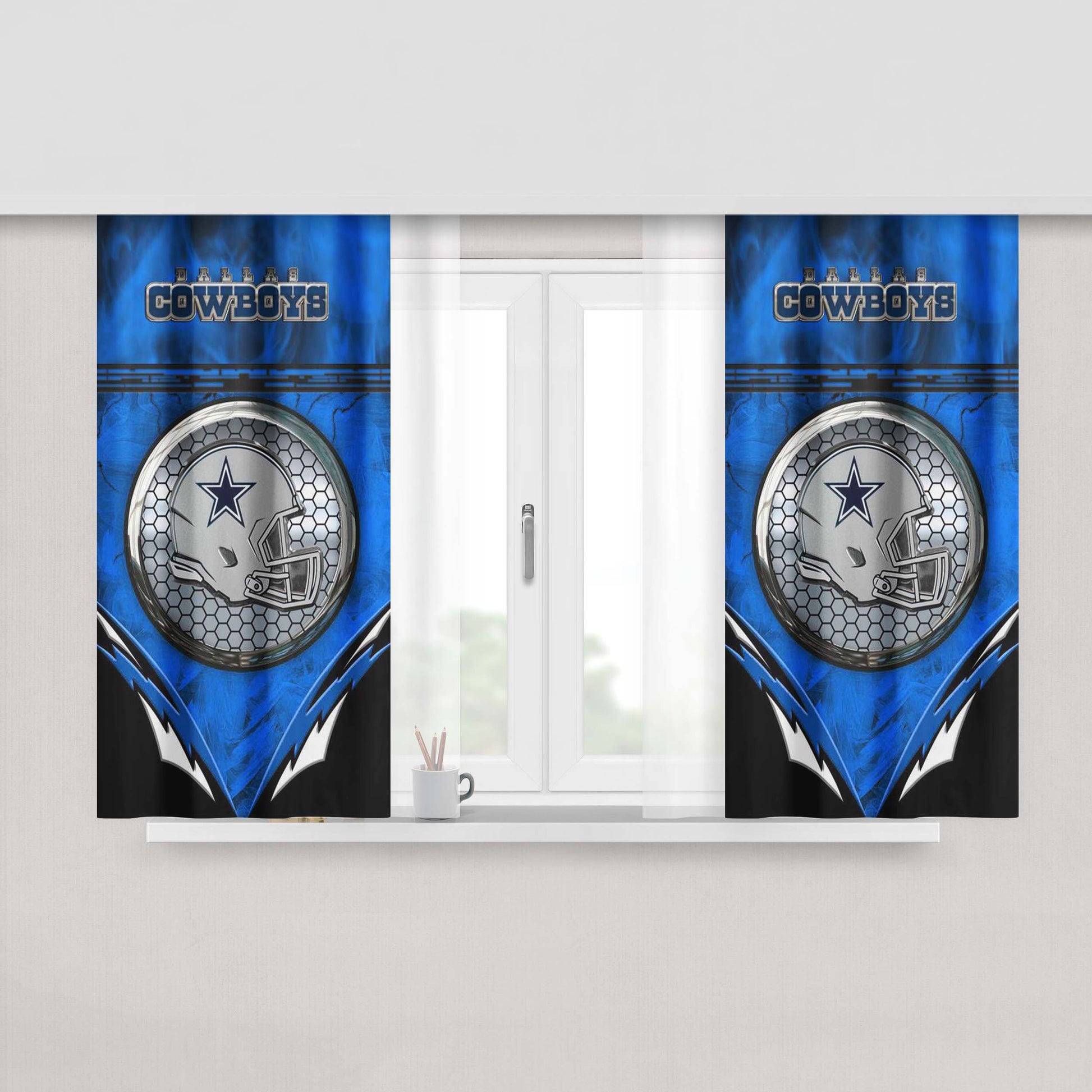 Dallas Cowboys Helmet Peach Skin Window Curtains