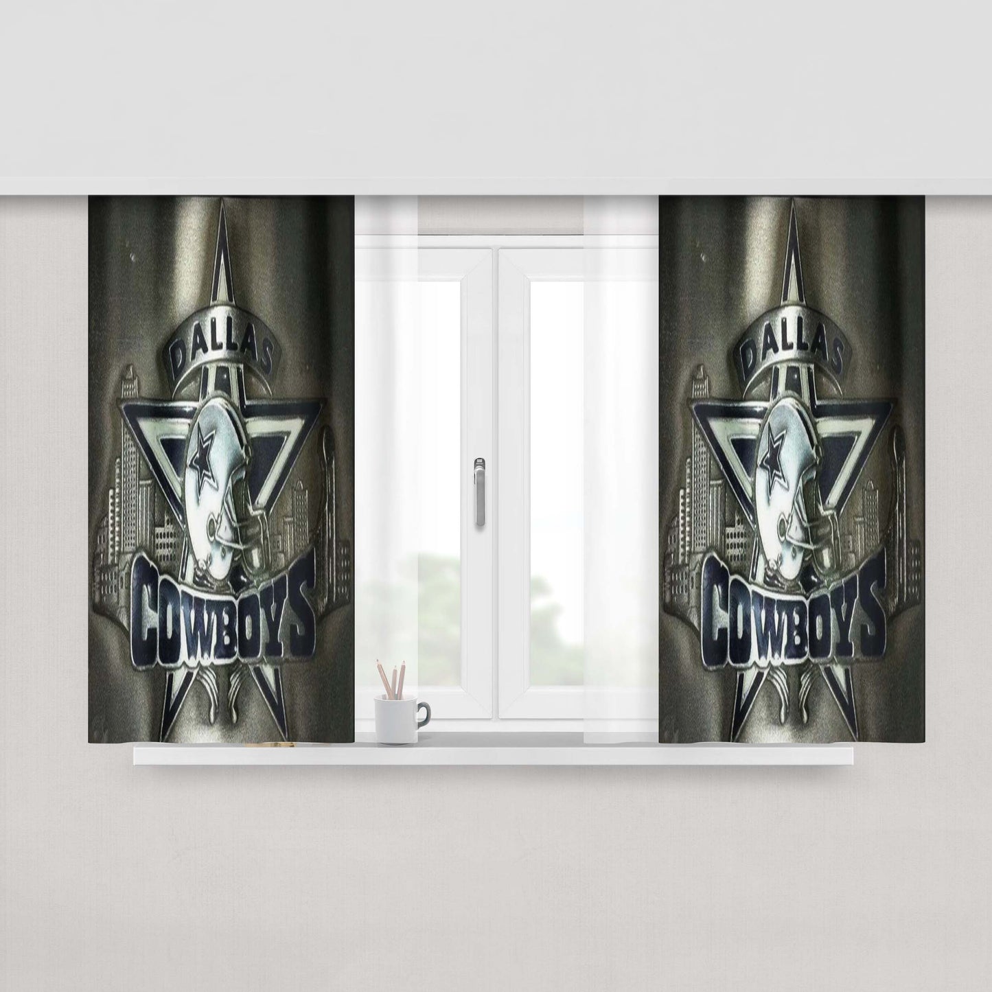 Dallas Cowboys Nfl 2 Peach Skin Window Curtains