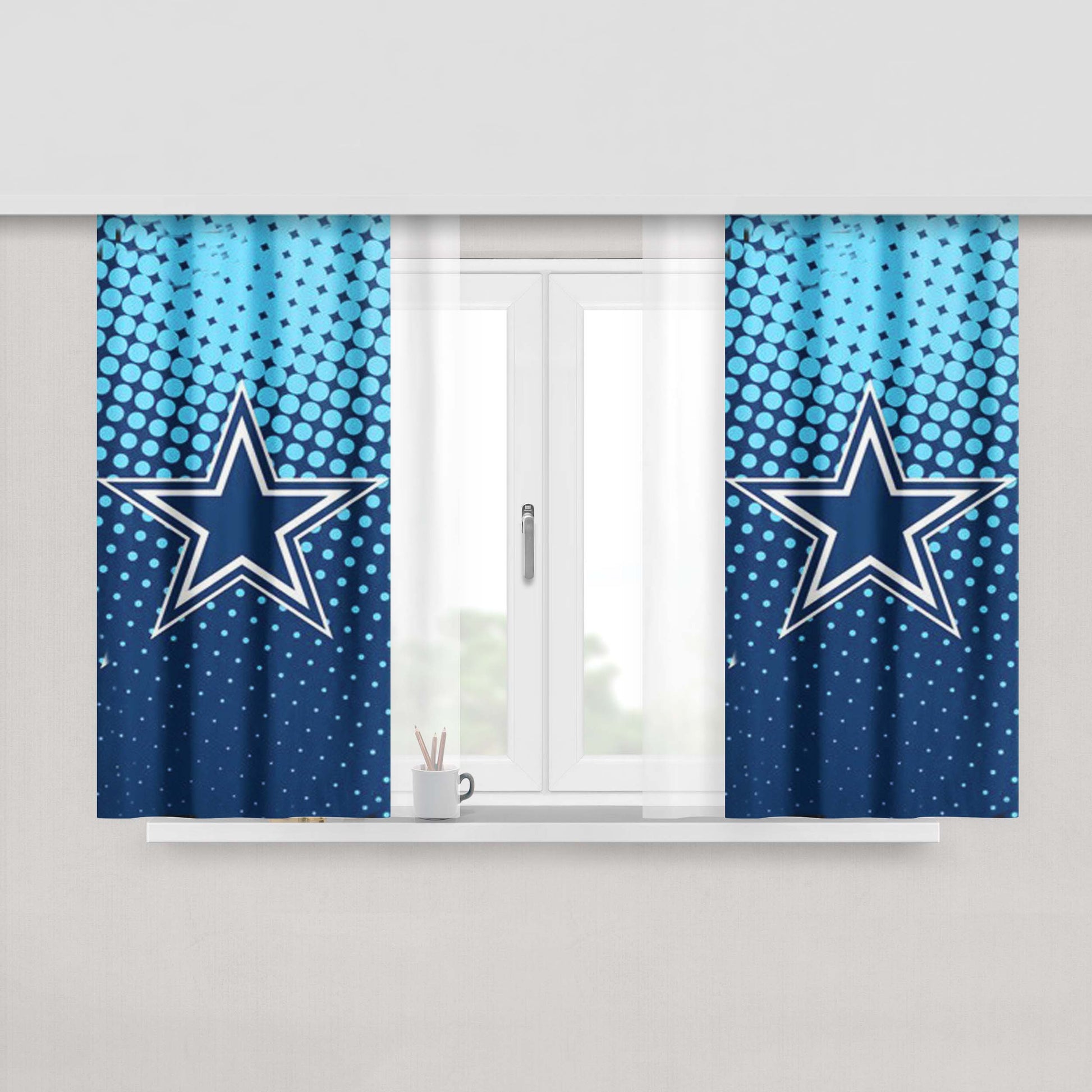 Dallas Cowboys Nfl Sport Peach Skin Window Curtains