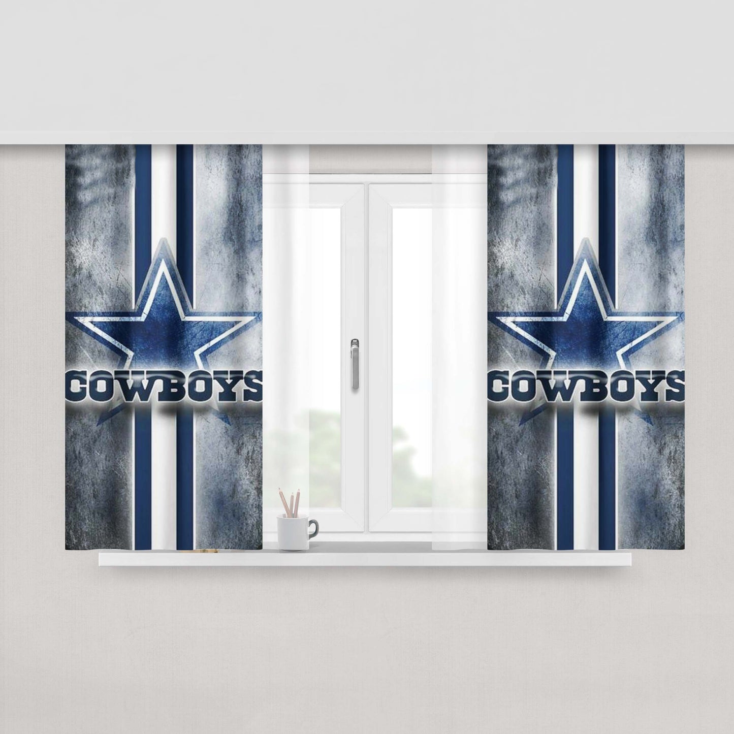 Dallas Cowboys Nfl Peach Skin Window Curtains