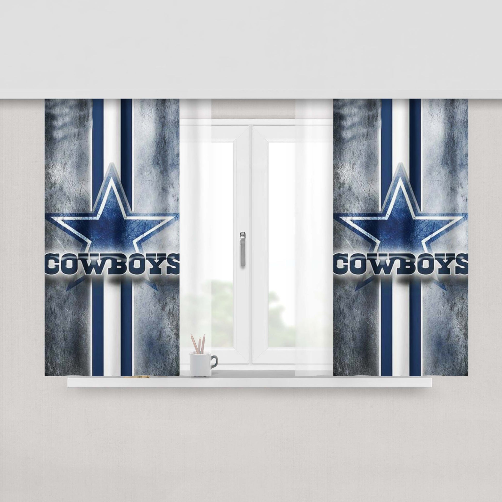 Dallas Cowboys Nfl Peach Skin Window Curtains