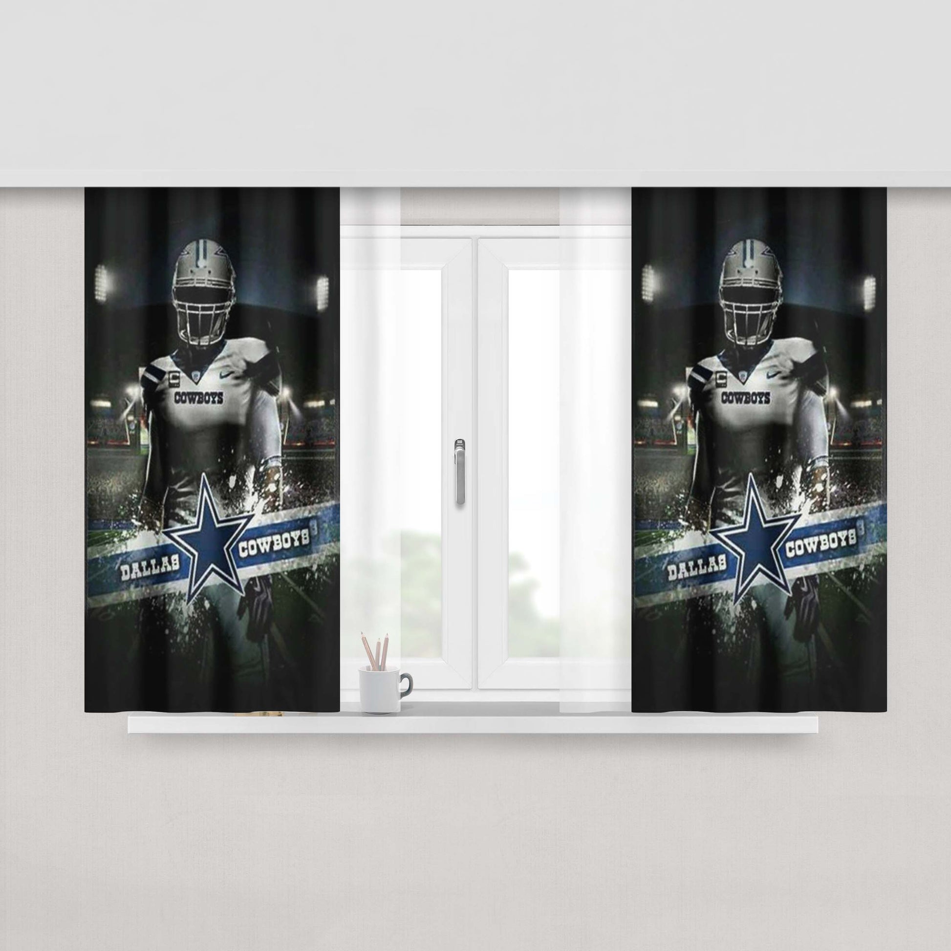 Dallas Cowboys Player Peach Skin Window Curtains