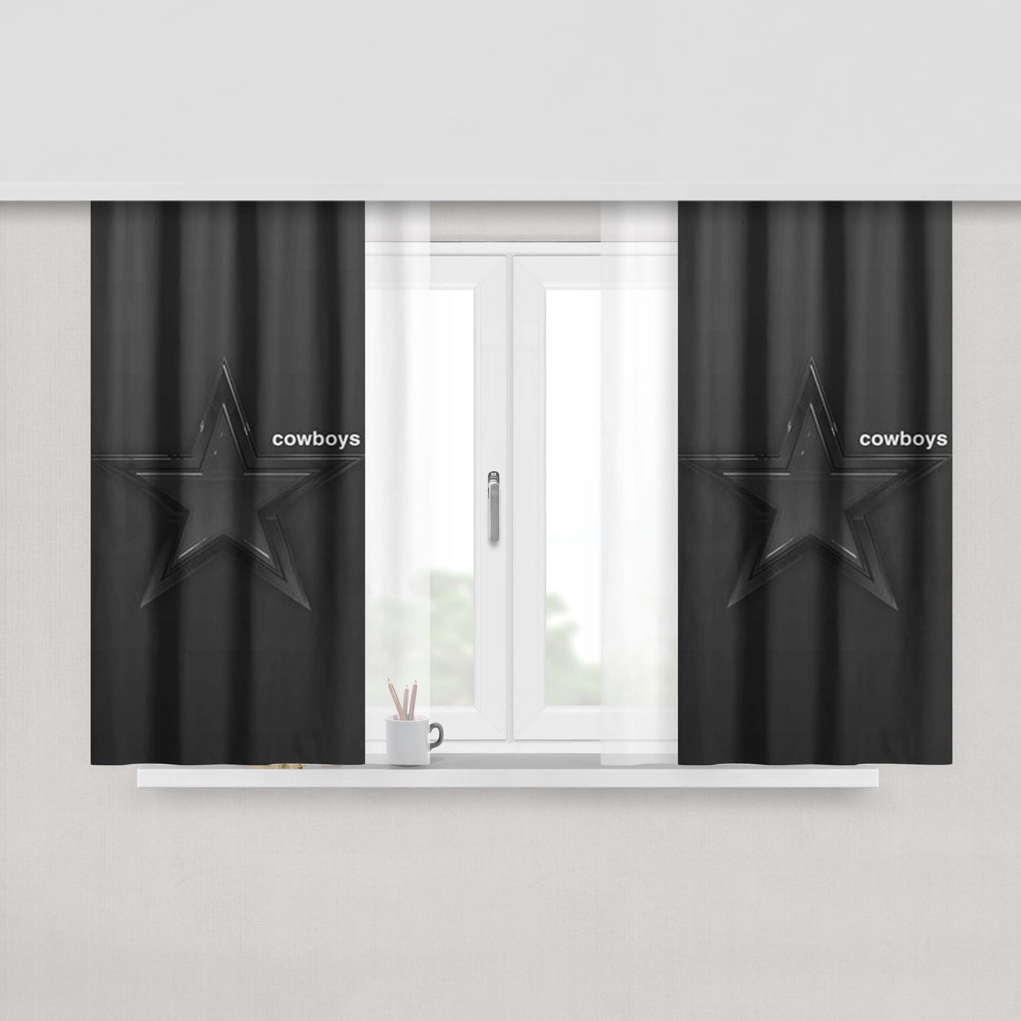 Dallas Cowboys Star Peach Skin Window Curtains
