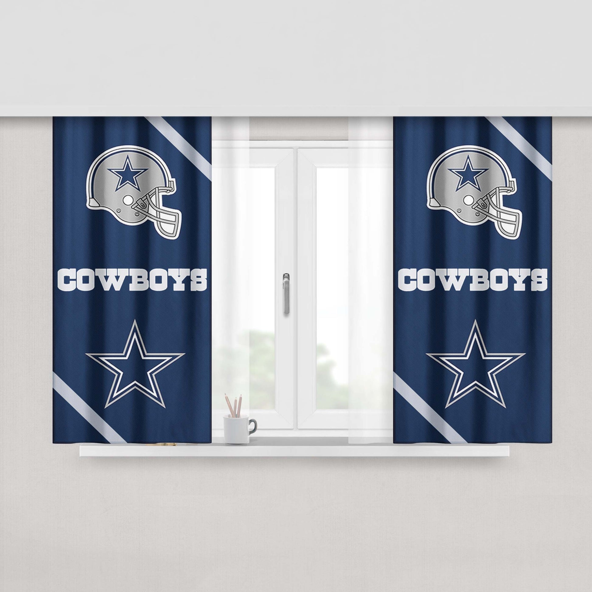 Dallas Cowboys Wallpaper Peach Skin Window Curtains
