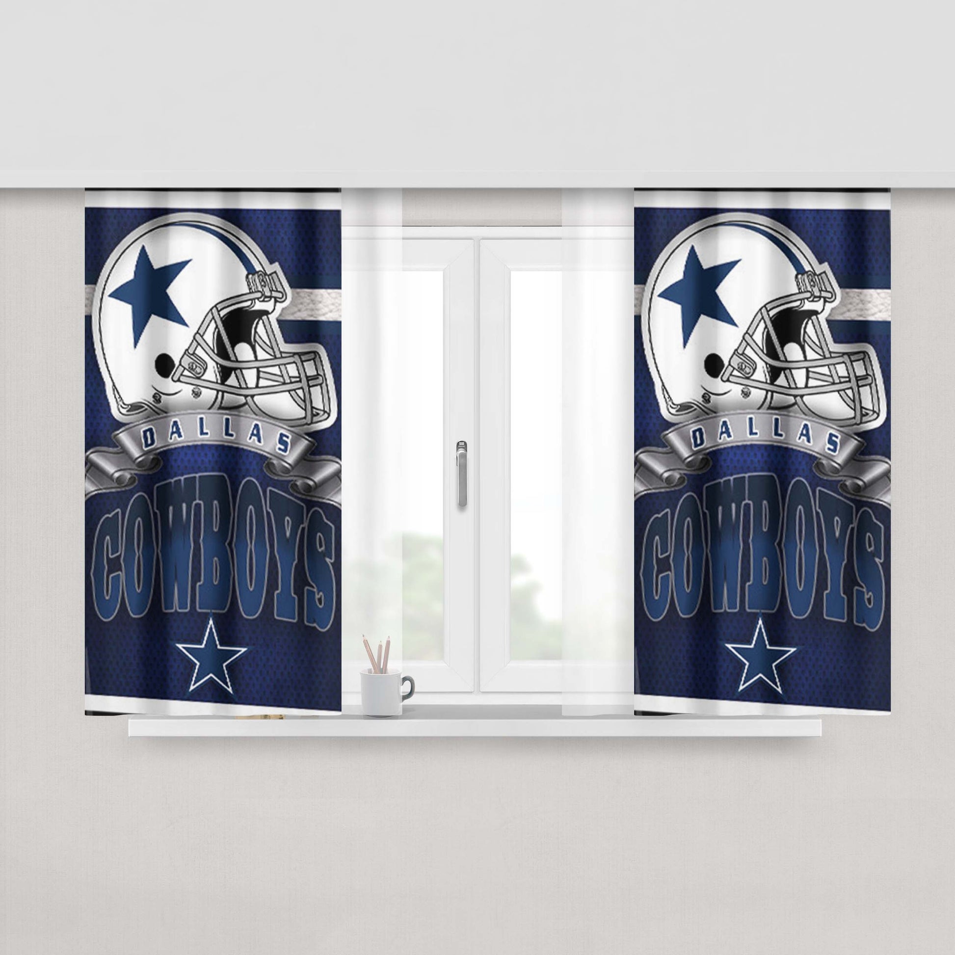 Dallas Cowboys Peach Skin Window Curtains