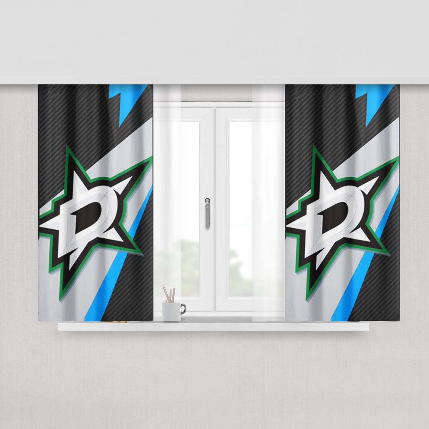 Dallas Stars Nhl Sport Peach Skin Window Curtains