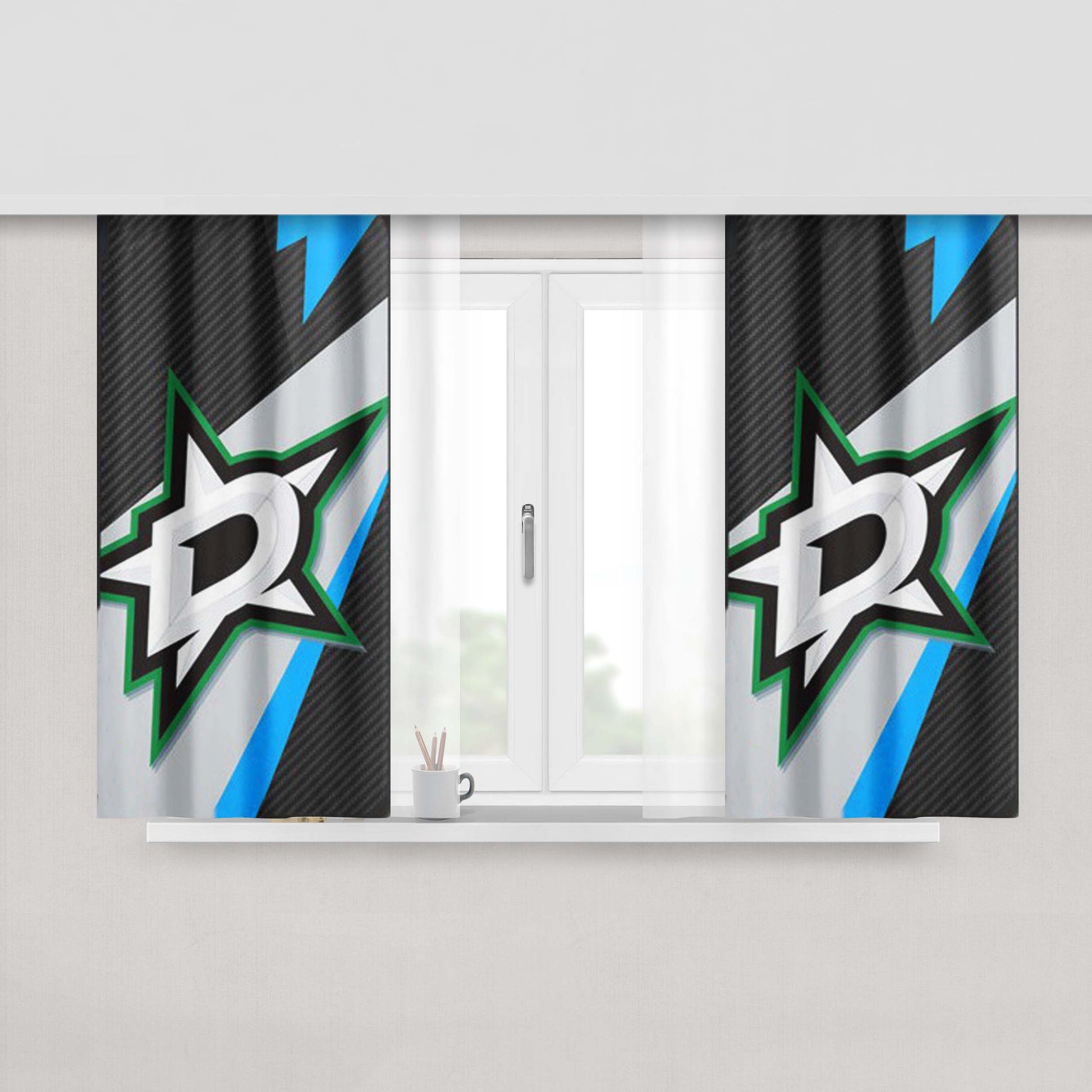 Dallas Stars Nhl Sport Peach Skin Window Curtains
