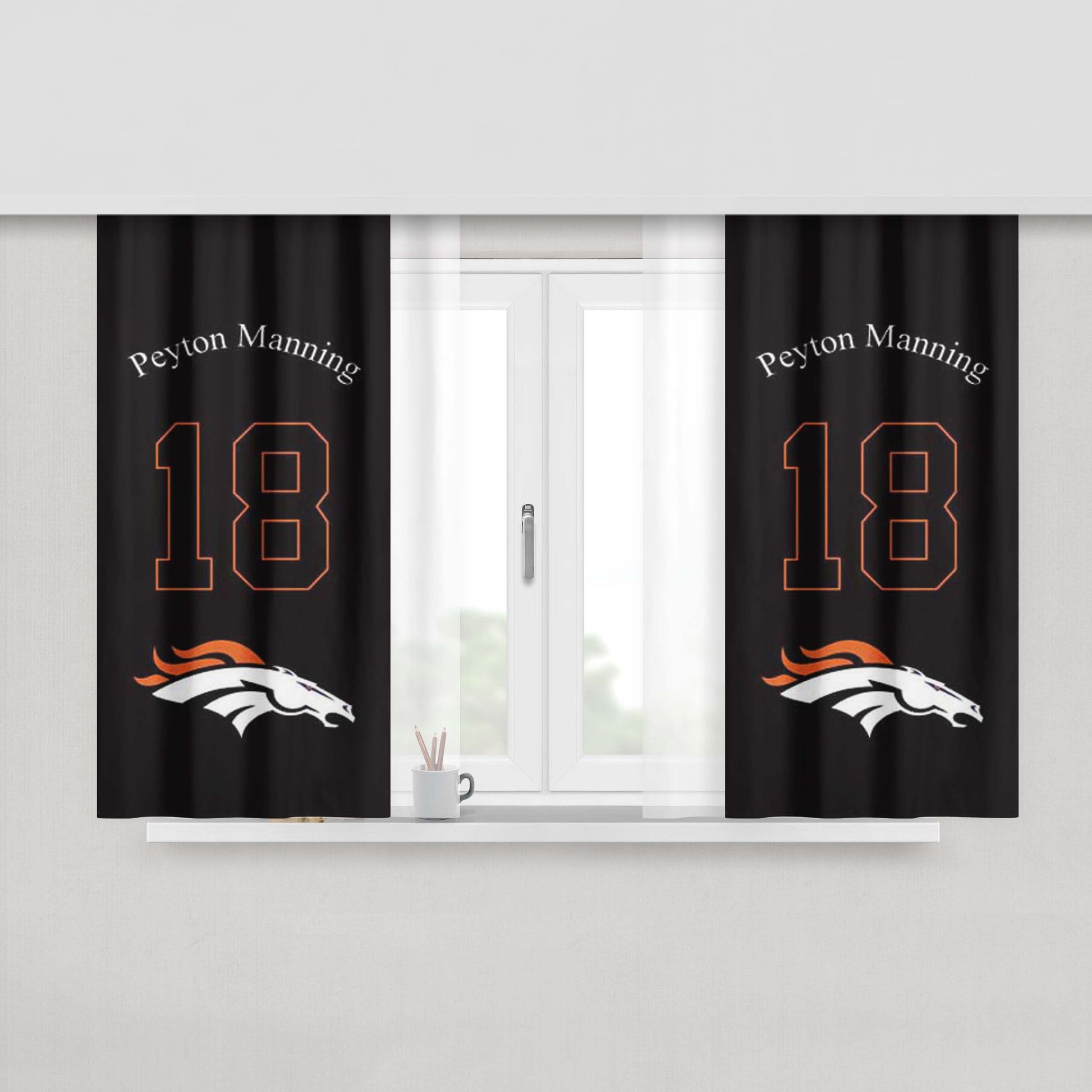 Denver Broncos P Manning Peach Skin Window Curtains