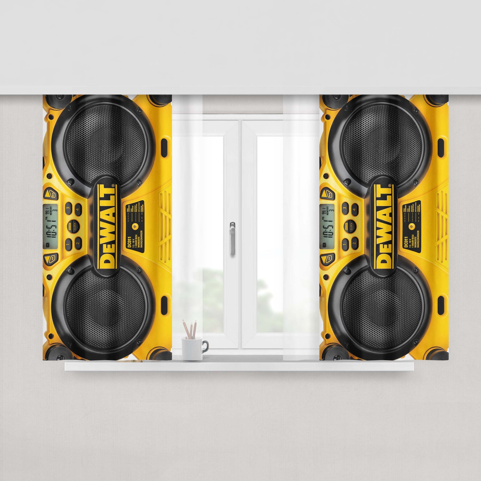 Dewalt Jobsite Yellow Radio Peach Skin Window Curtains
