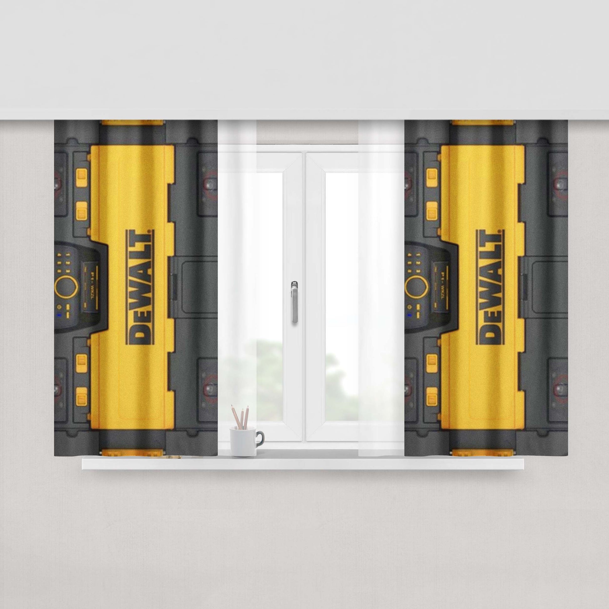 Dewalt System Music Radio Peach Skin Window Curtains