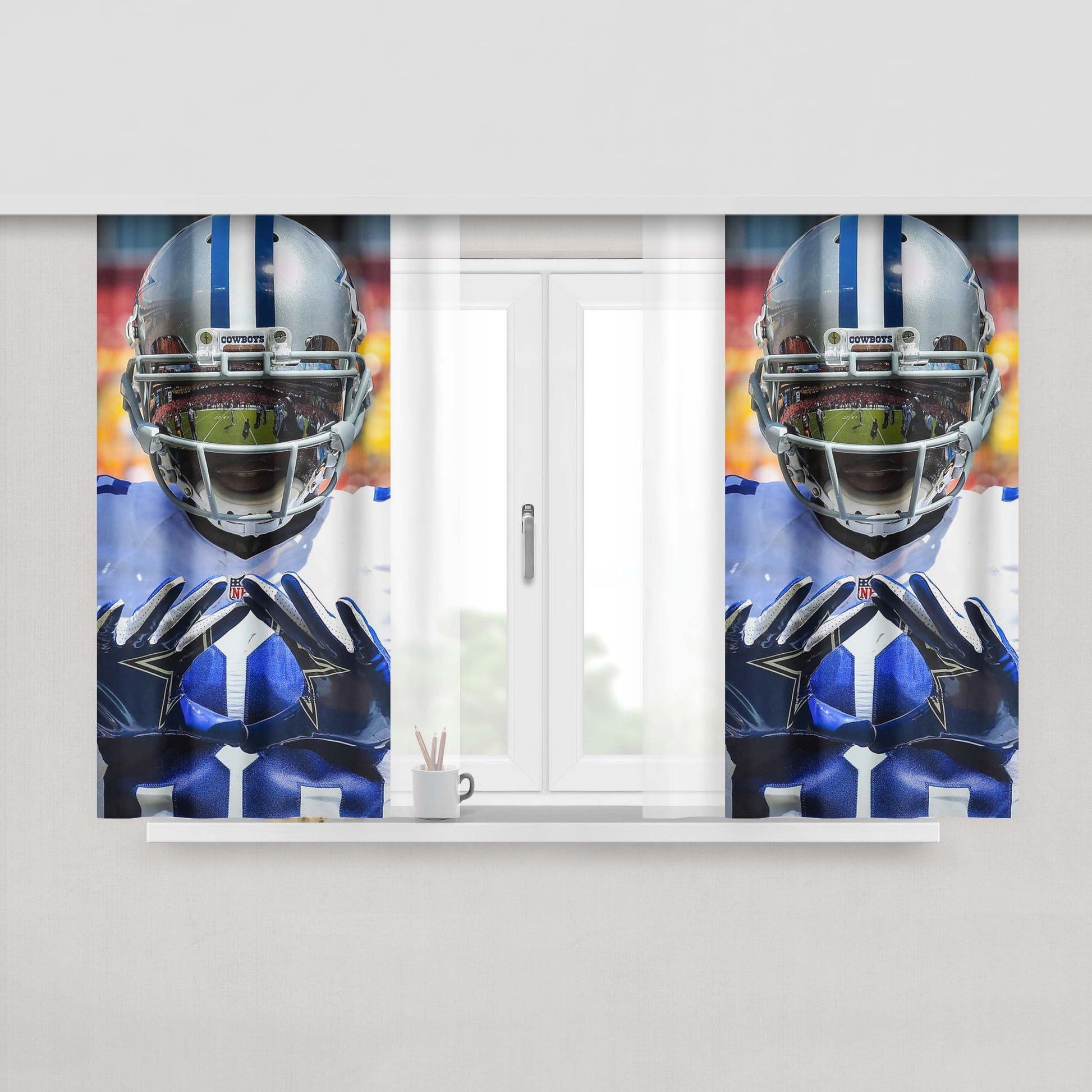 Dez Bryant Dallas Cowboys King Peach Skin Window Curtains