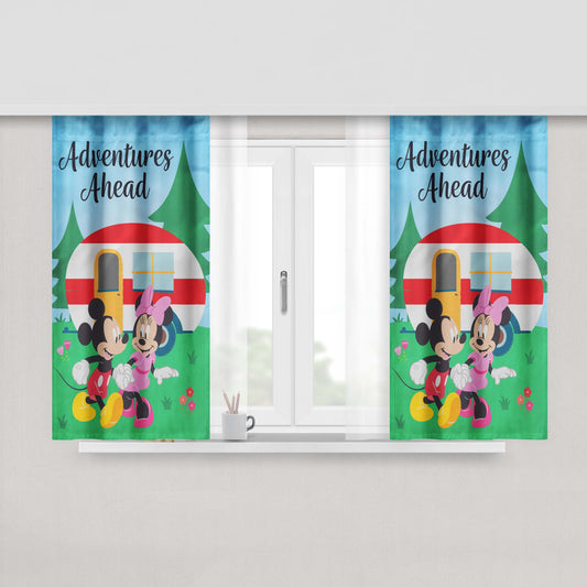 Disney Adventures Ahead Camper Mickey And Minnie Peach Skin Window Curtains