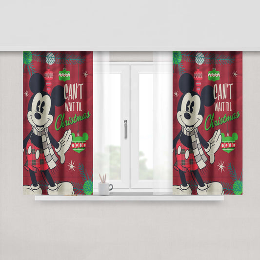 Disney Can'T Wait Til Christmas Mickey Peach Skin Window Curtains