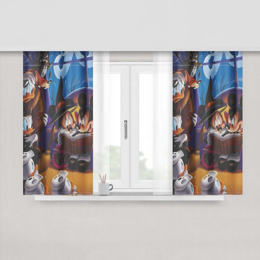 Disney Halloween With Mickey Mouse Peach Skin Window Curtains