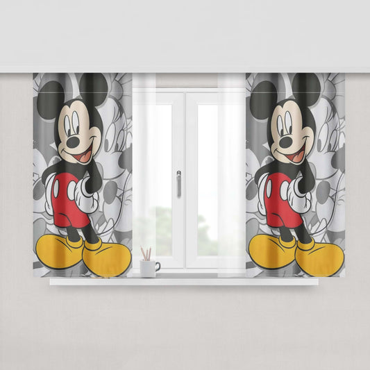 Disney Mickey Mouse And Minnie Mouse Peach Skin Window Curtains