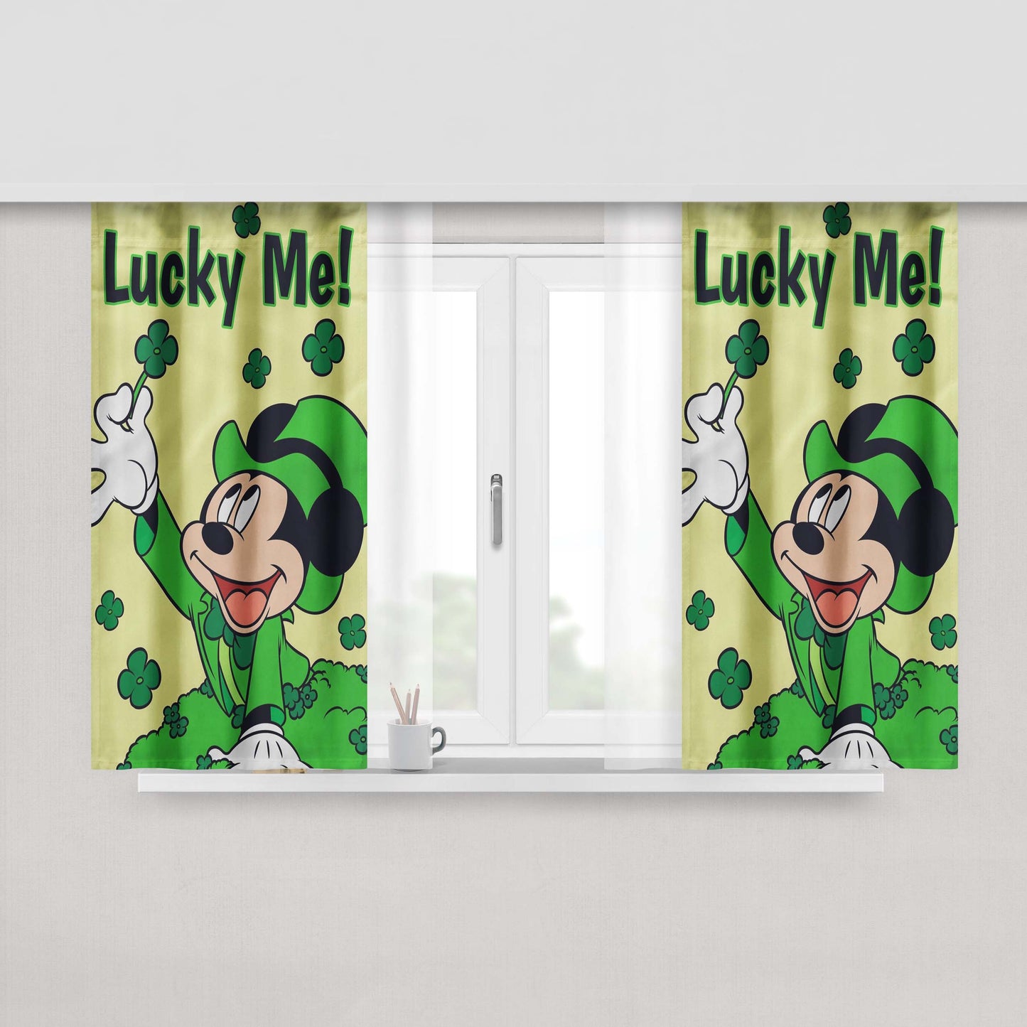 Disney Mickey Mouse St Peach Skin Window Curtains