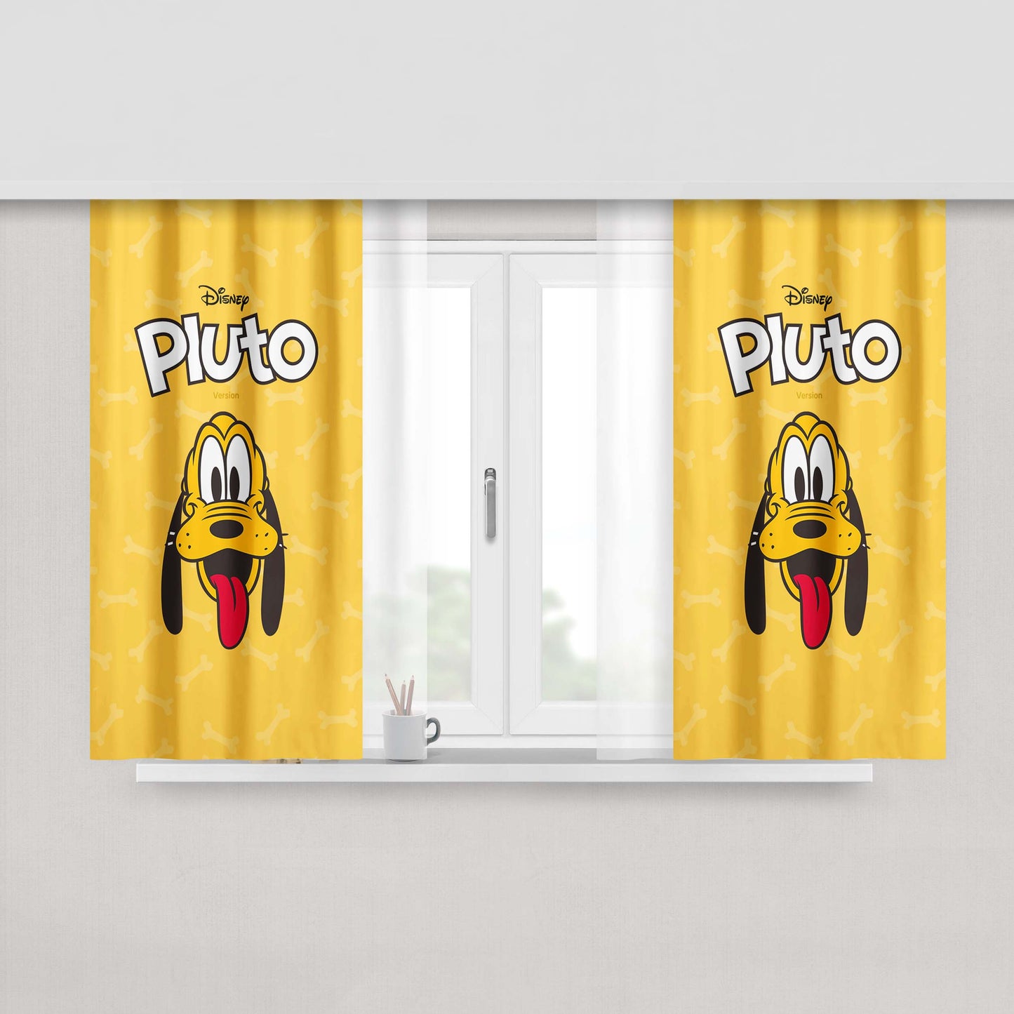 Disney Pluto Wallpaper Peach Skin Window Curtains