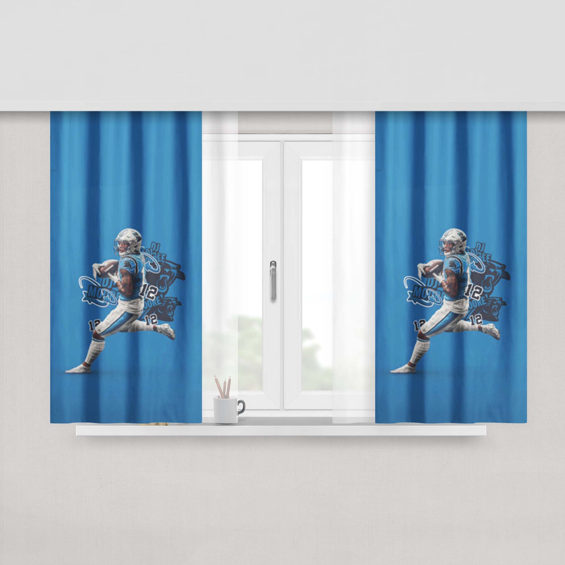 Dj Moore Carolina Panthers Peach Skin Window Curtains