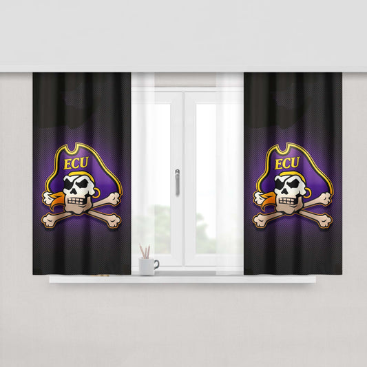 East Carolina Pirates 1 Peach Skin Window Curtains