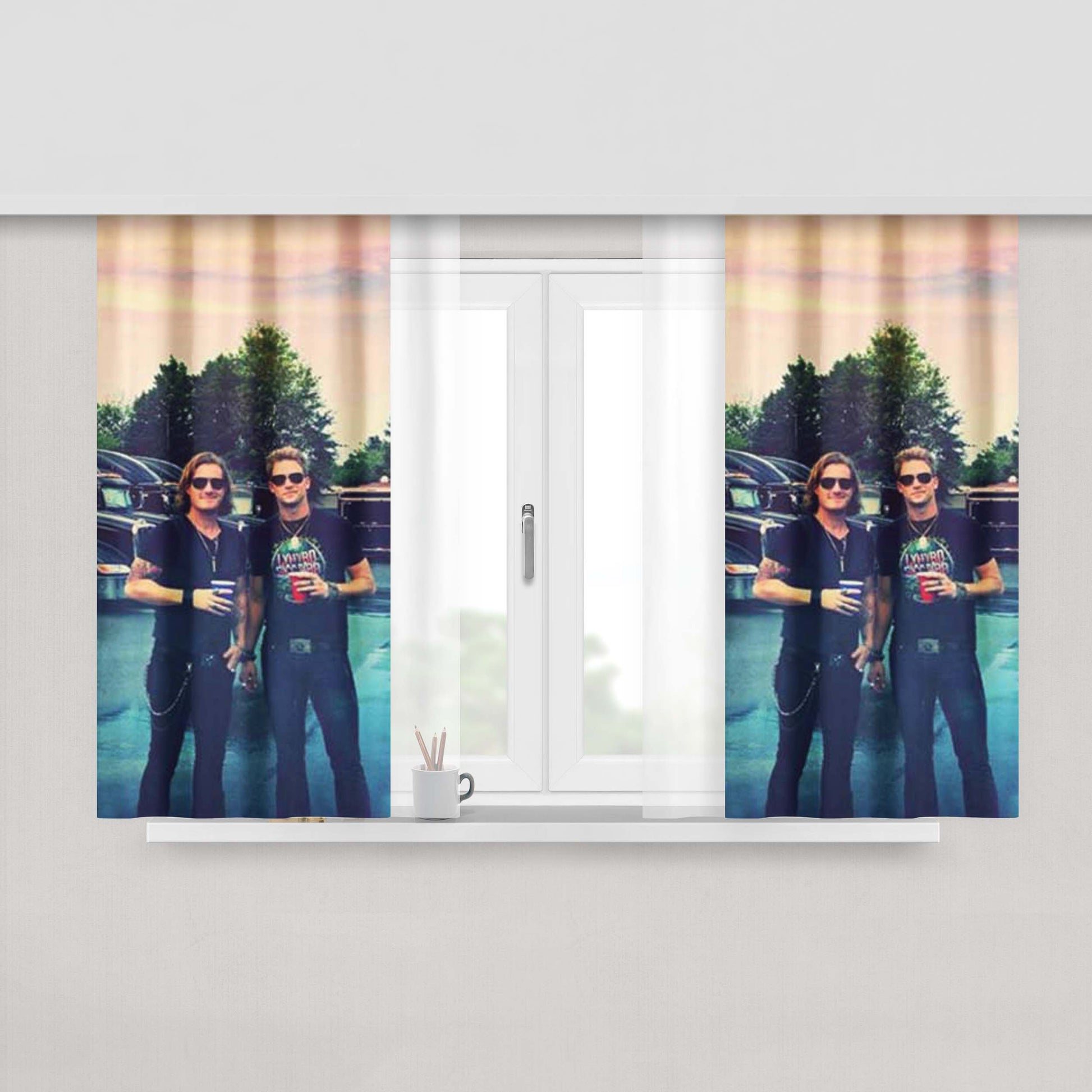 Florida Georgia Line Parking Lot Peach Skin Window Curtains