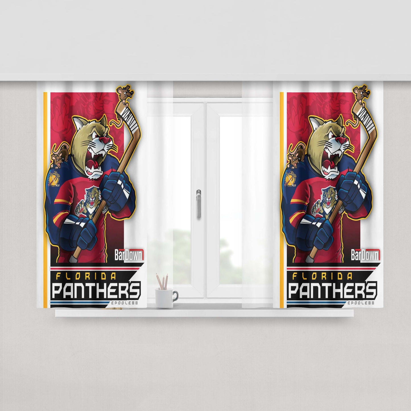 Florida Panthers Hockey Peach Skin Window Curtains