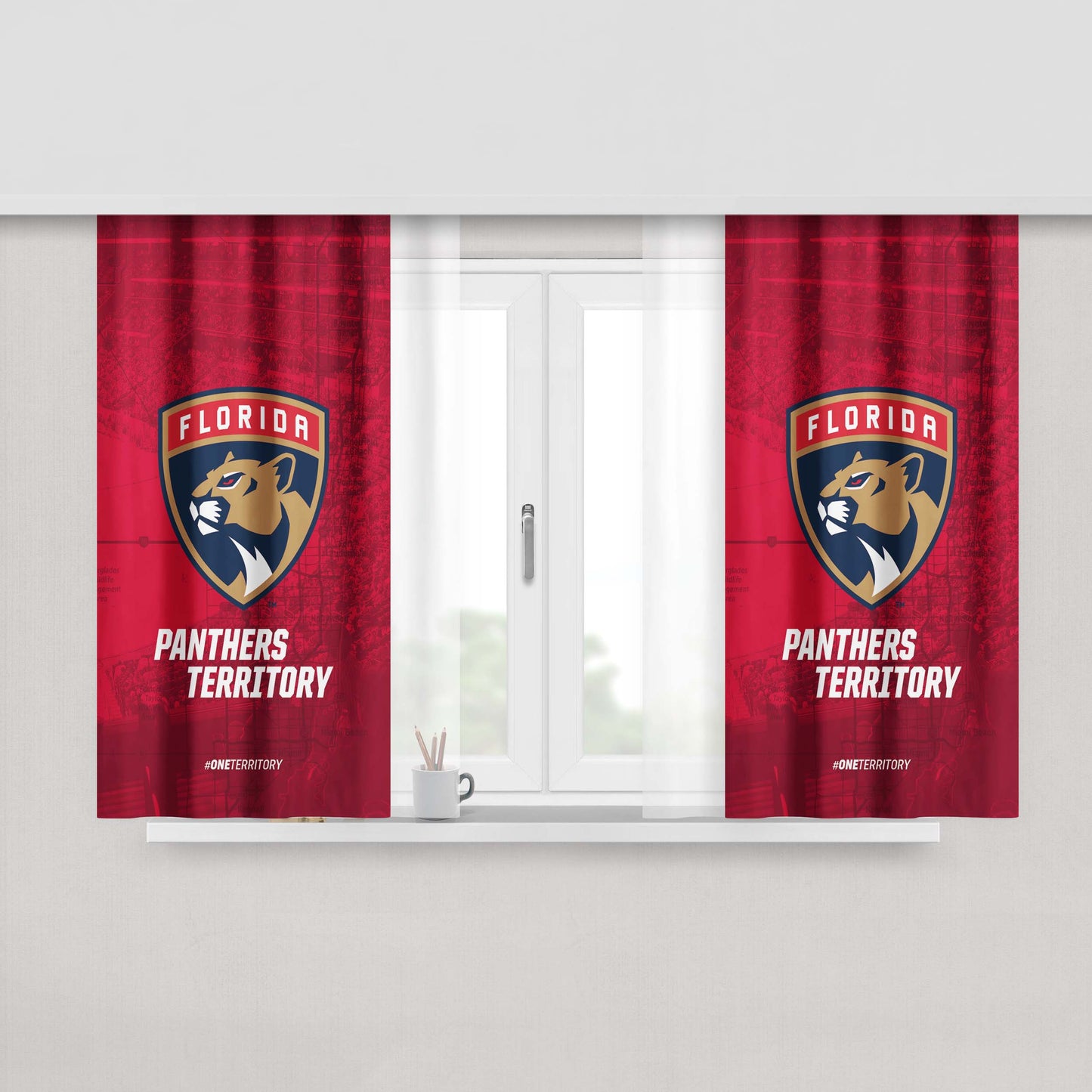 Florida Panthers Territory Peach Skin Window Curtains